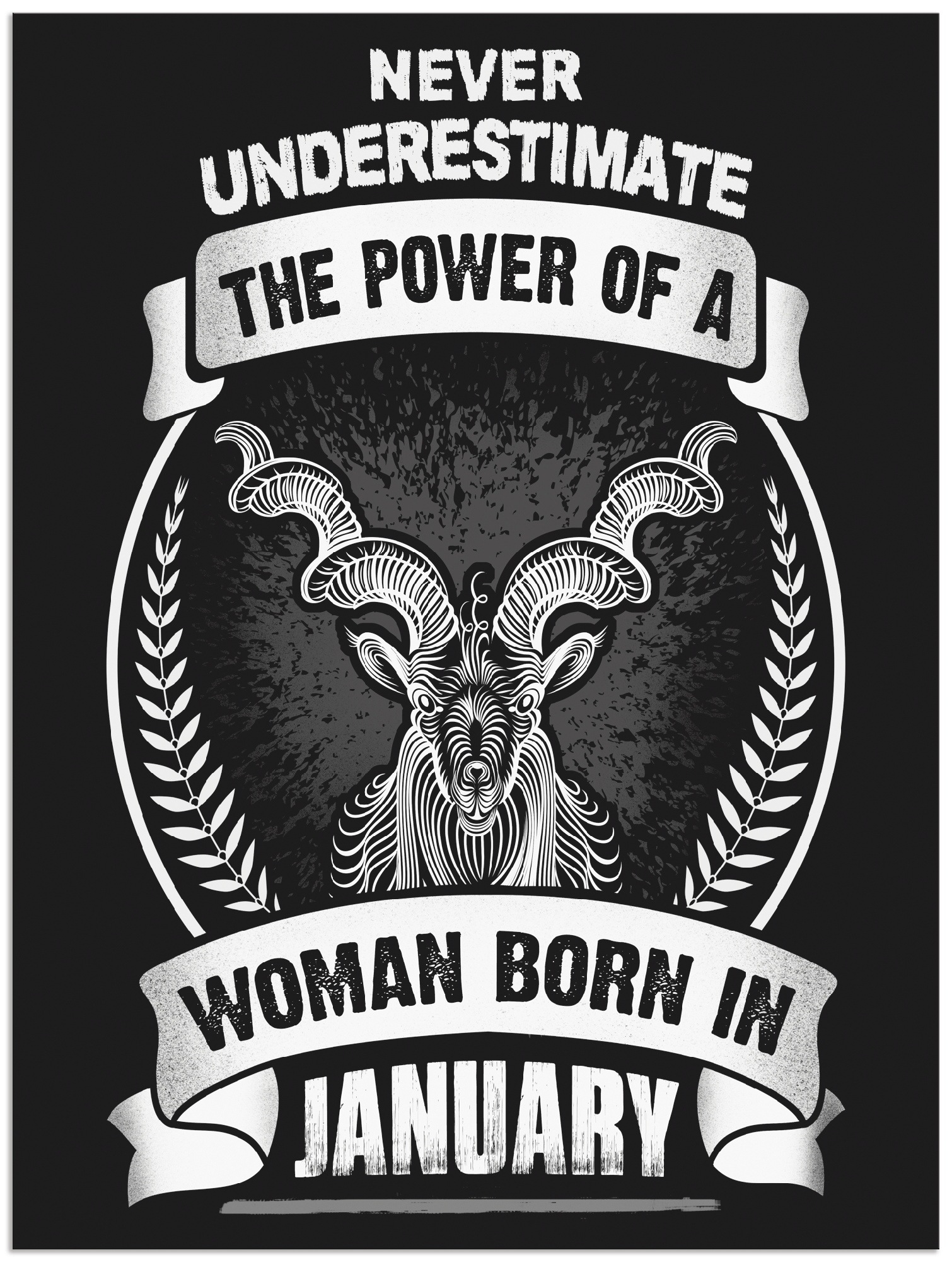 Image of Artland Wandbild »Sternzeichen Mottospruch Januar«, Sprüche & Texte, (1 St.), in vielen Grössen & Produktarten - Alubild / Outdoorbild für den Aussenbereich, Leinwandbild, Poster, Wandaufkleber / Wandtattoo auch für Badezimmer geeignet bei Ackermann Versa