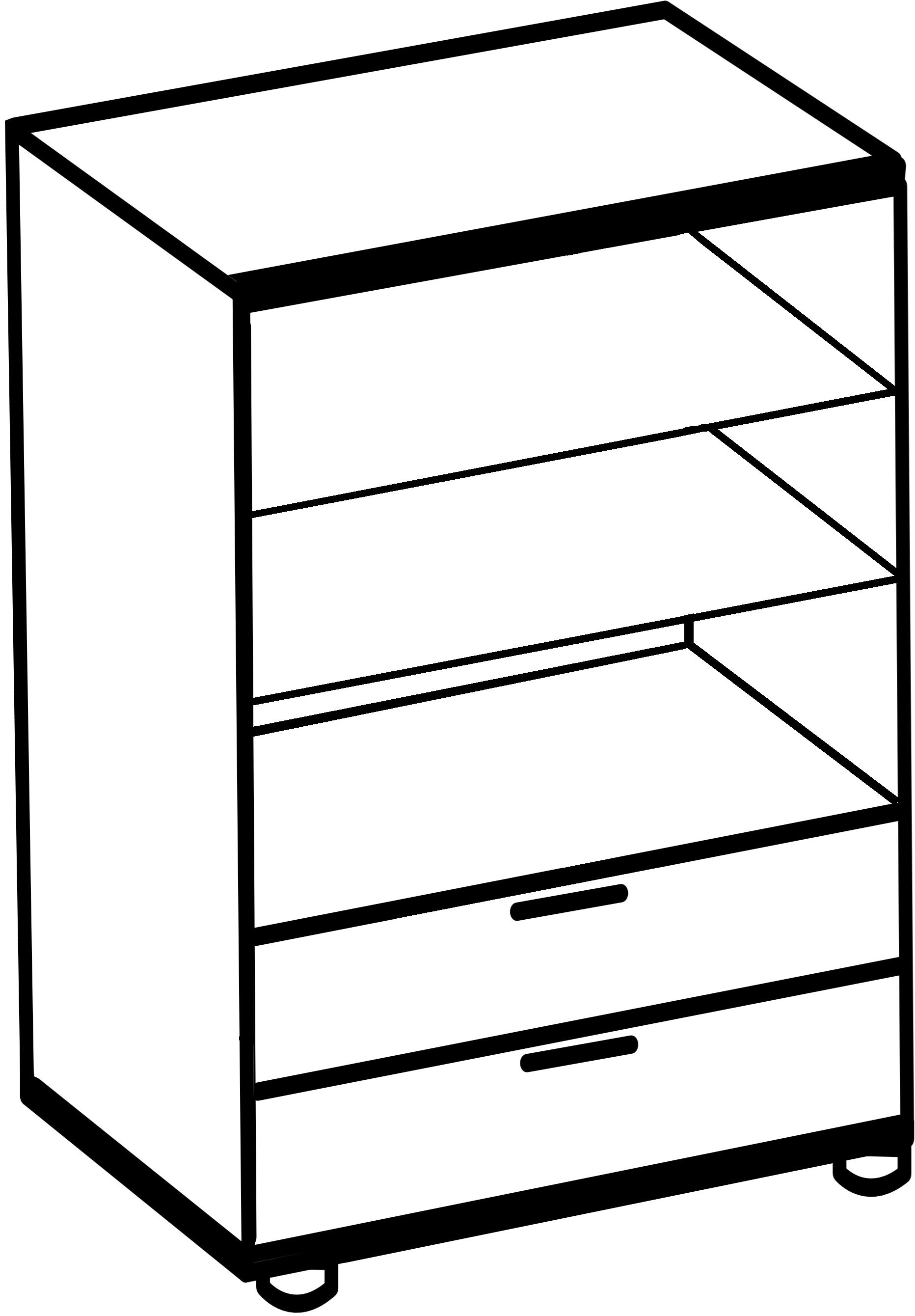 Wimex Wäscheschrank »Easy Plus Kleiderschrank Garderobe 2 Schubladen, 81 oder 130cm breit« in verschiedenen Farben, moderne Optik mit schwarzen Metallgriffen