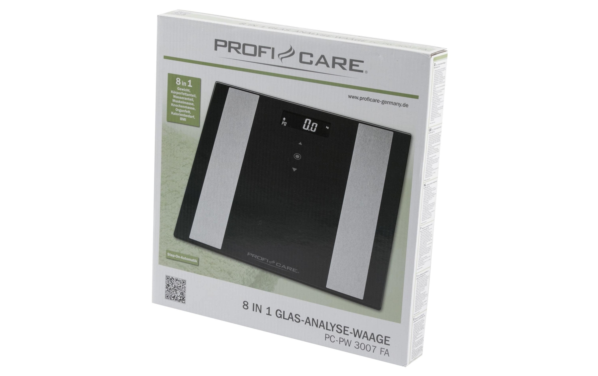 ProfiCare Personenwaage »Glas-Analyse-Waage PW3007 8in1«