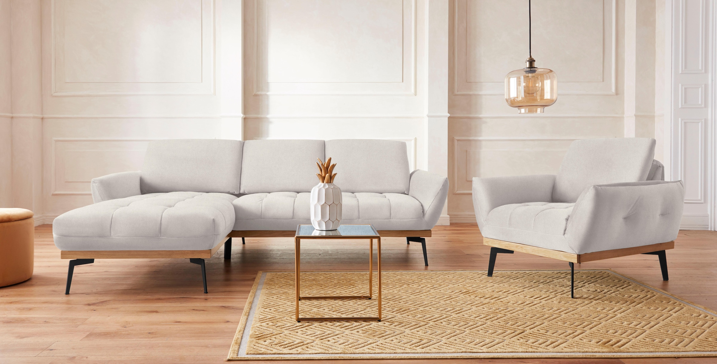 exxpo - sofa fashion Ecksofa »Palic, inkl. Rückenverstellung, bequem, elegant, Breite 245cm, L-Form«