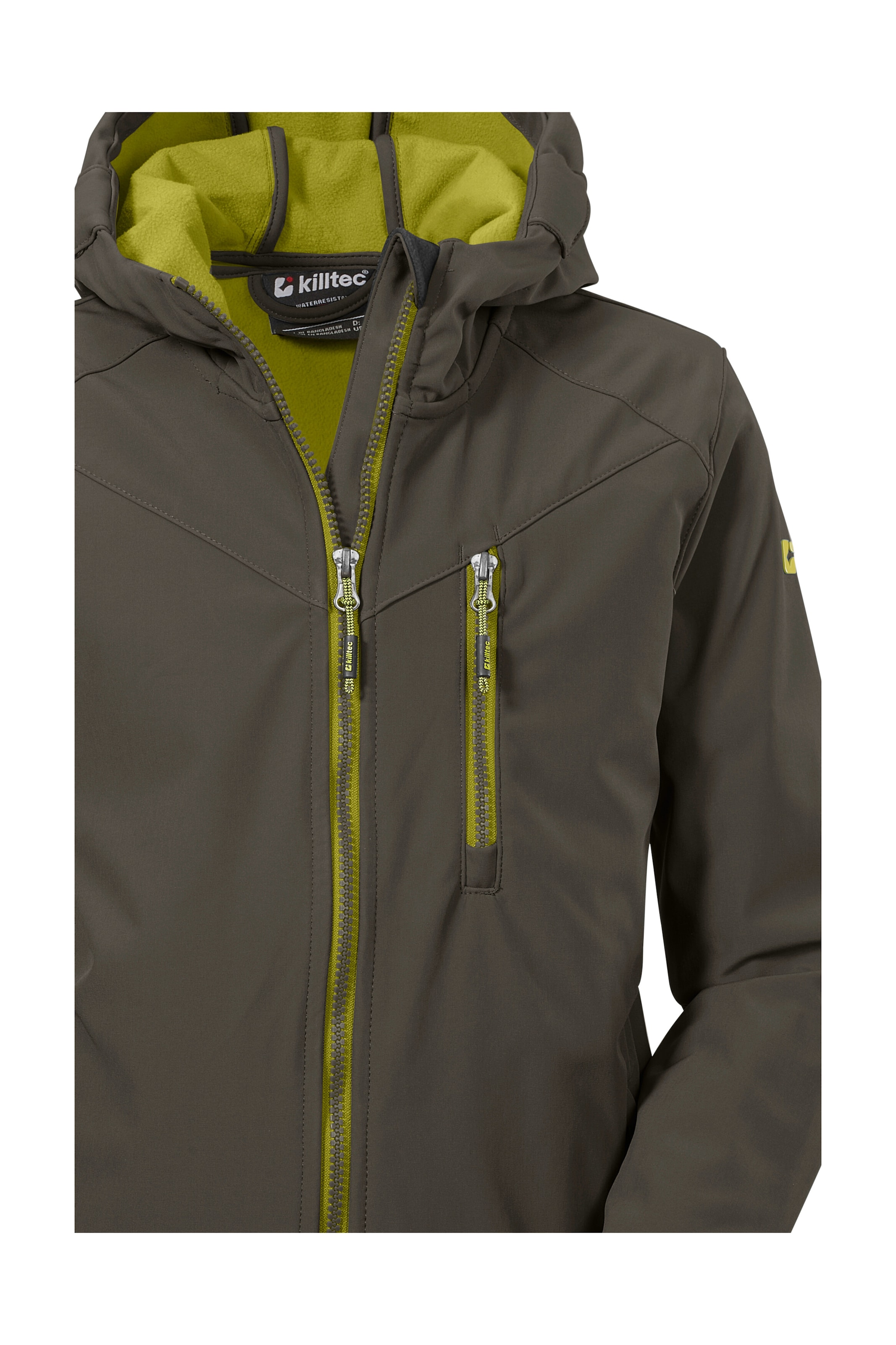 Killtec Softshelljacke »Boys Softshelljacke«, Wasserabweisende Softshelljacke mit Kapuze, Fleece und PFAs-frei