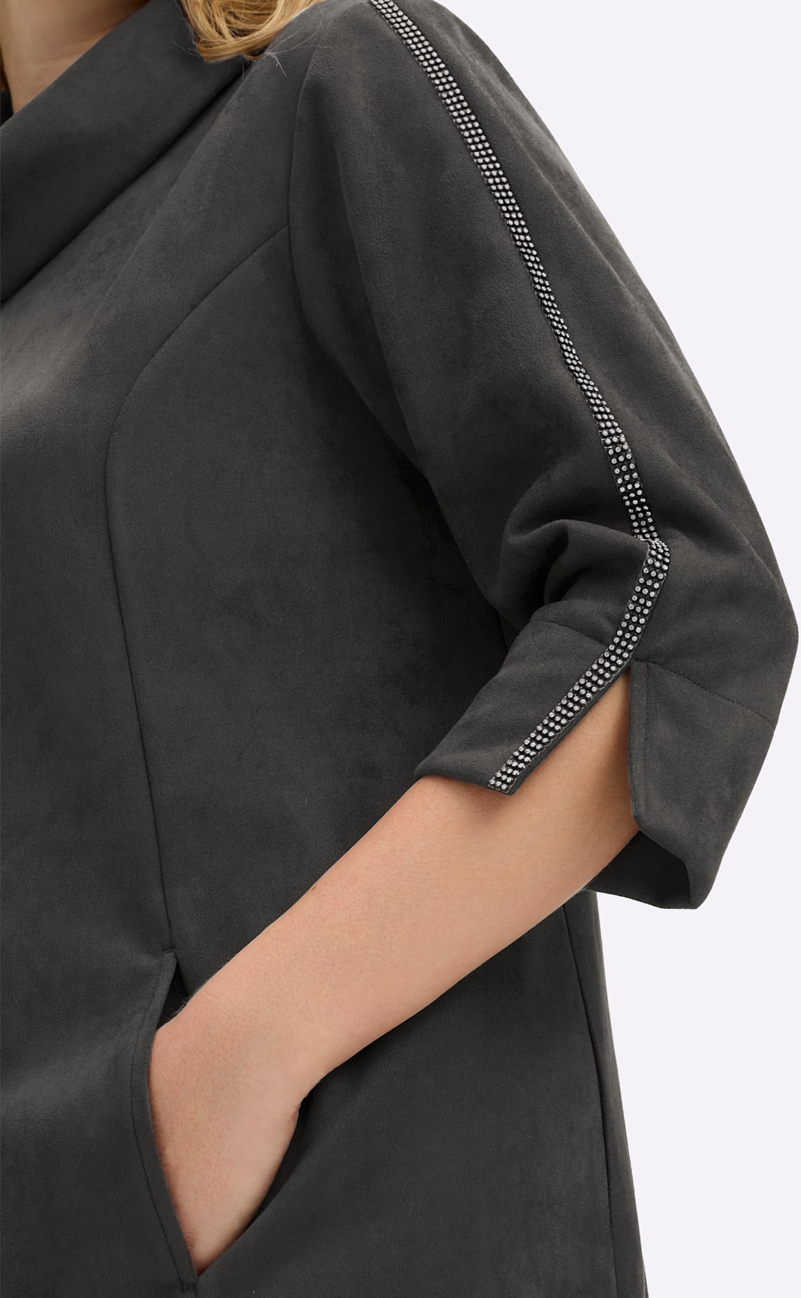 Sheego A-Linien-Kleid »Velours-Kleid«