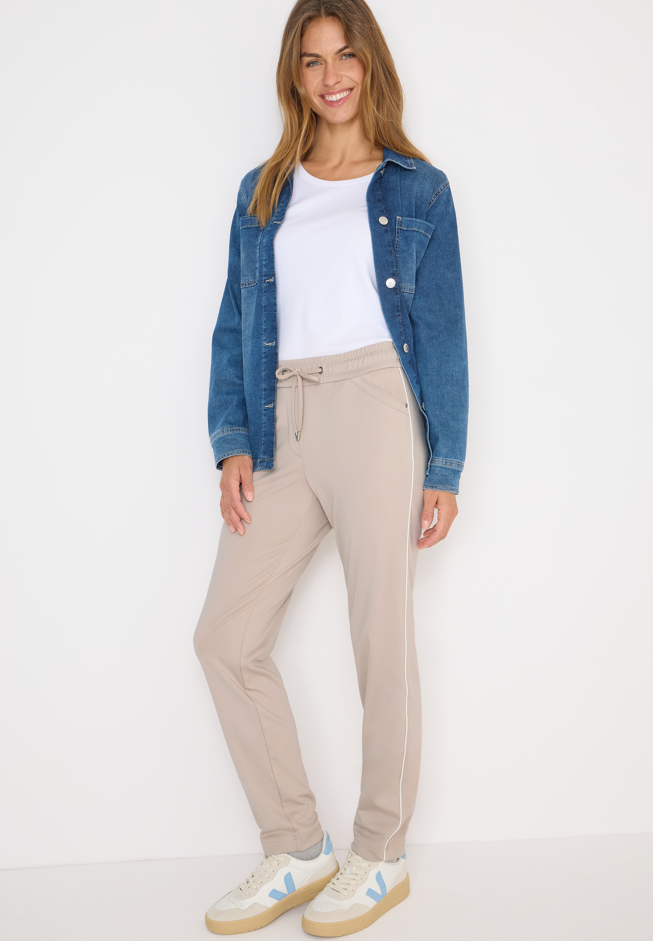 Cecil Stoffhose »Style Tracey«  mit Gallonstreifen und elastischem Bund mit Tunnelzug