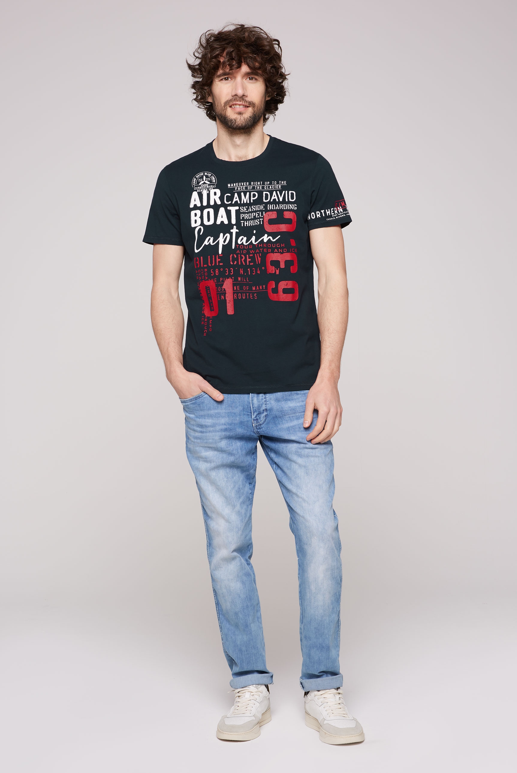 Tendance en confortablement Acheter DAVID T-Shirt, CAMP Logo-Artworks mit ligne