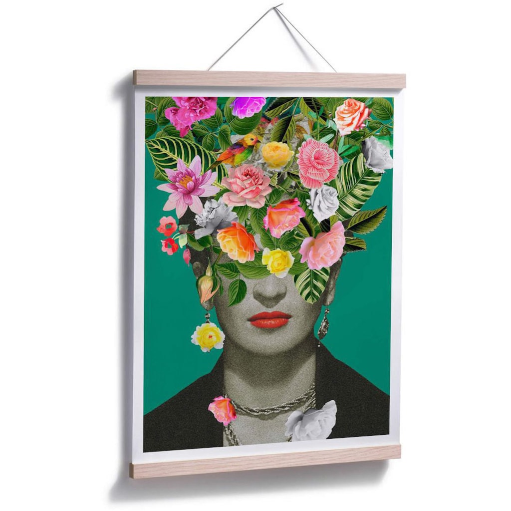 Wall-Art Poster »Frida Floral Blumenstrauss«, Schriftzug, (1 St.)