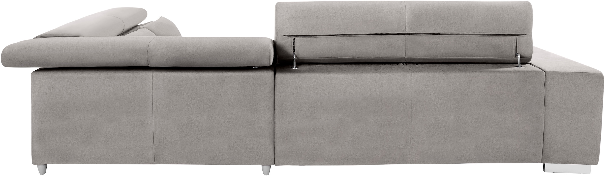 COTTA Canapé d'angle »Orion L-Form« mit Kopfteilverstellung & 5 Nierenkissen