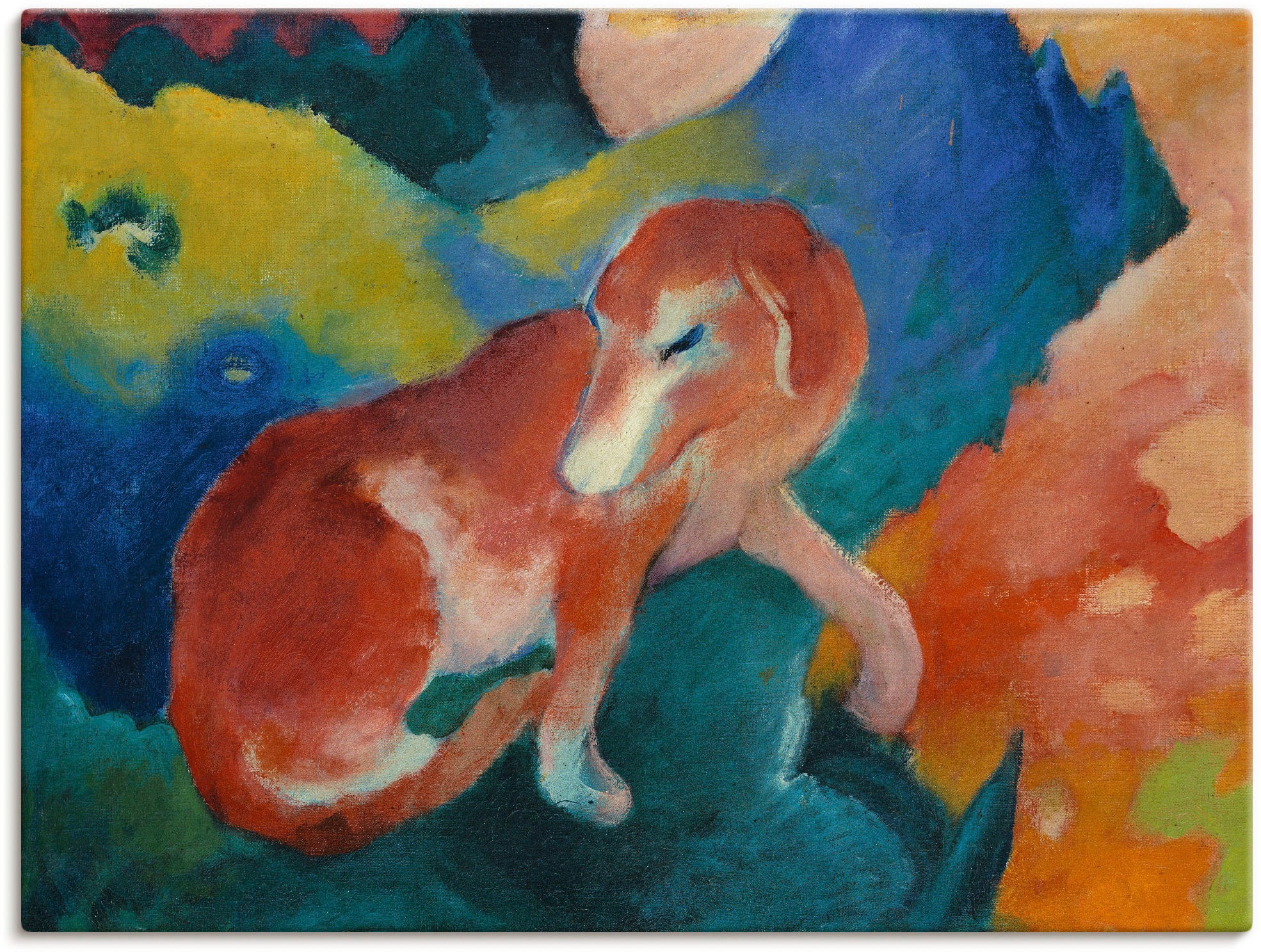 Image of Artland Wandbild »Roter Hund. 1911«, Haustiere, (1 St.), in vielen Grössen & Produktarten -Leinwandbild, Poster, Wandaufkleber / Wandtattoo auch für Badezimmer geeignet bei Ackermann Versand Schweiz