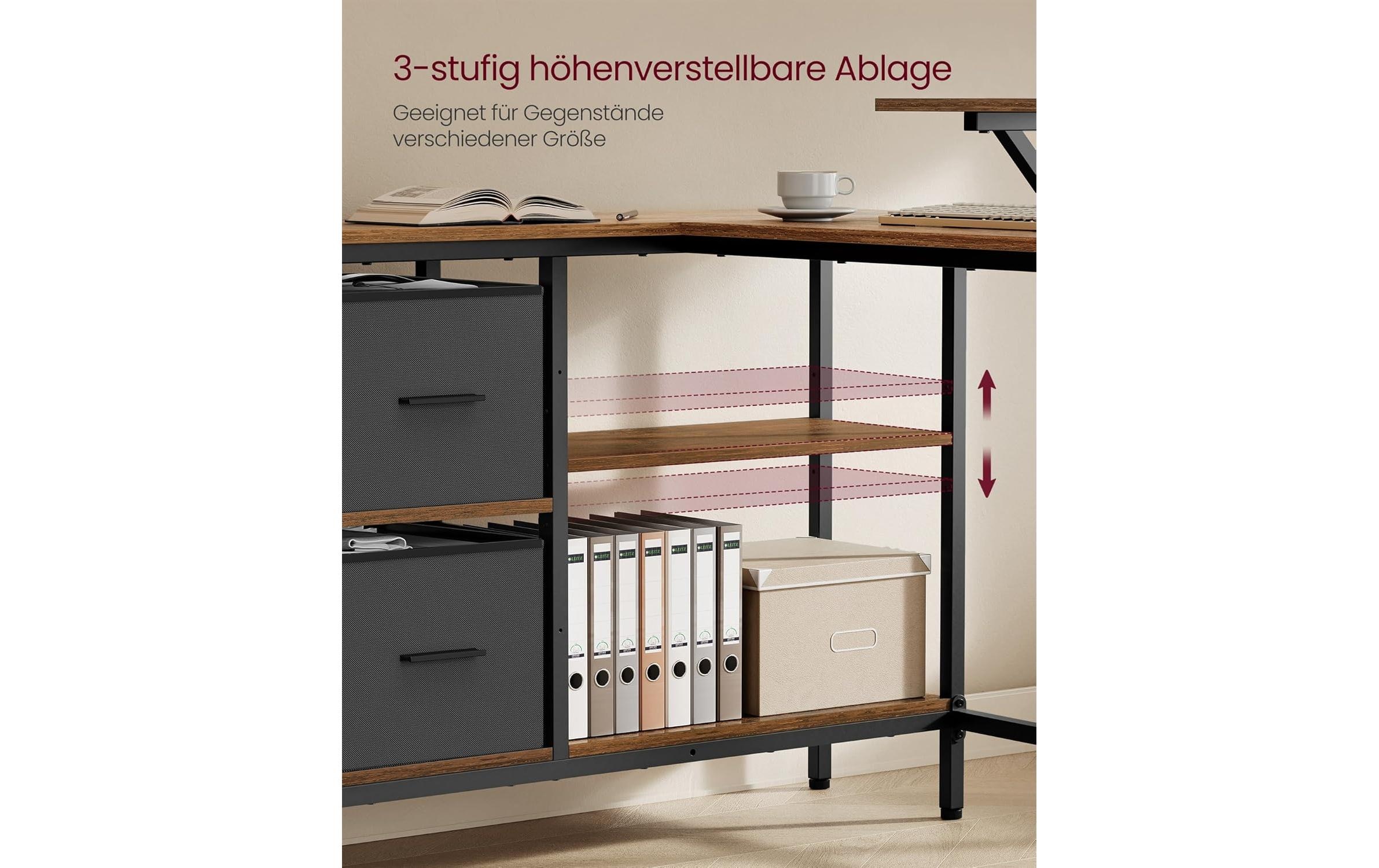 VASAGLE Bureau »in L-Form 115 x 105 x 89.5 cm«