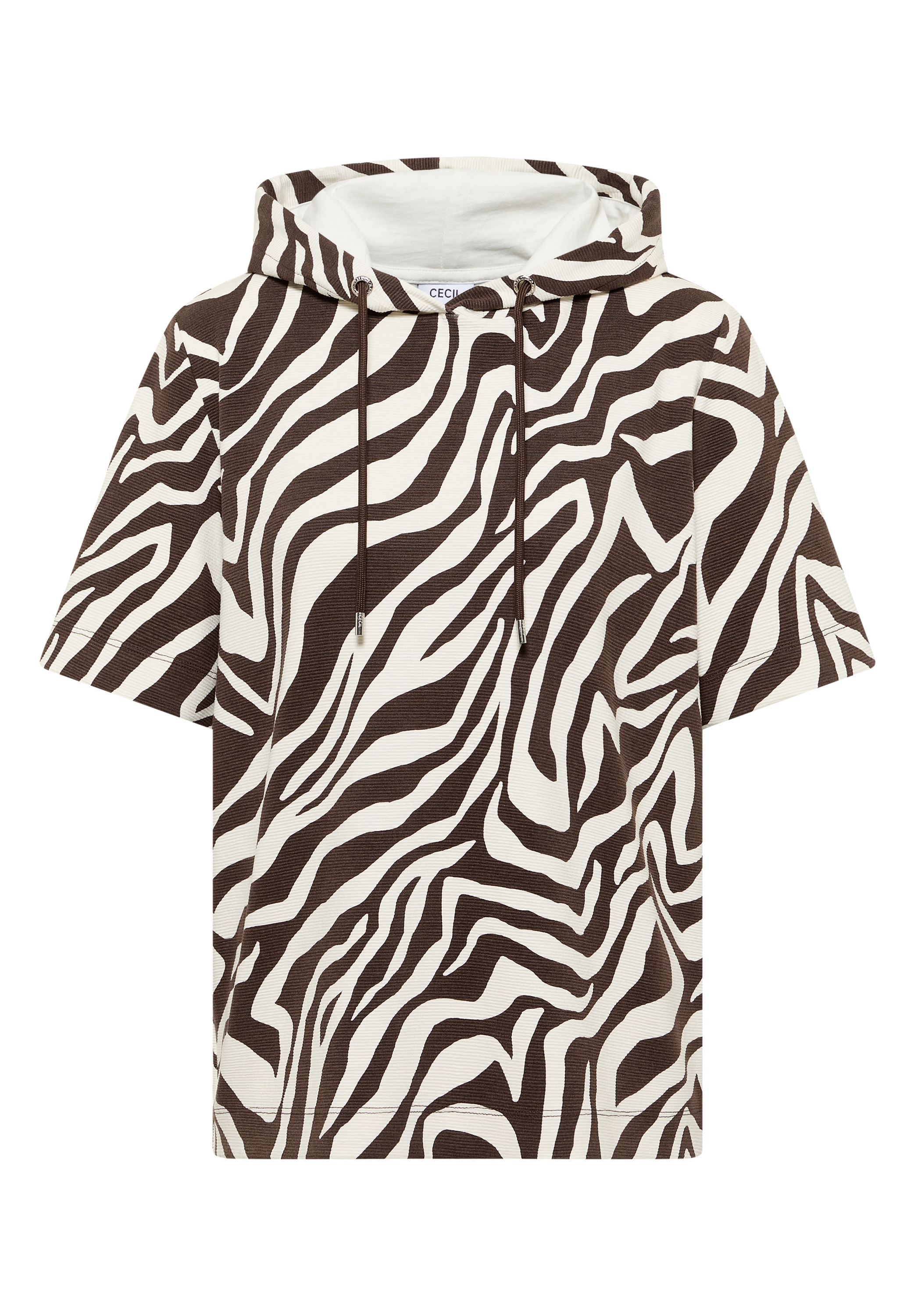 Cecil Kapuzensweatshirt , Kurzarm-Shirt mit Kapuze und Zebraprint
