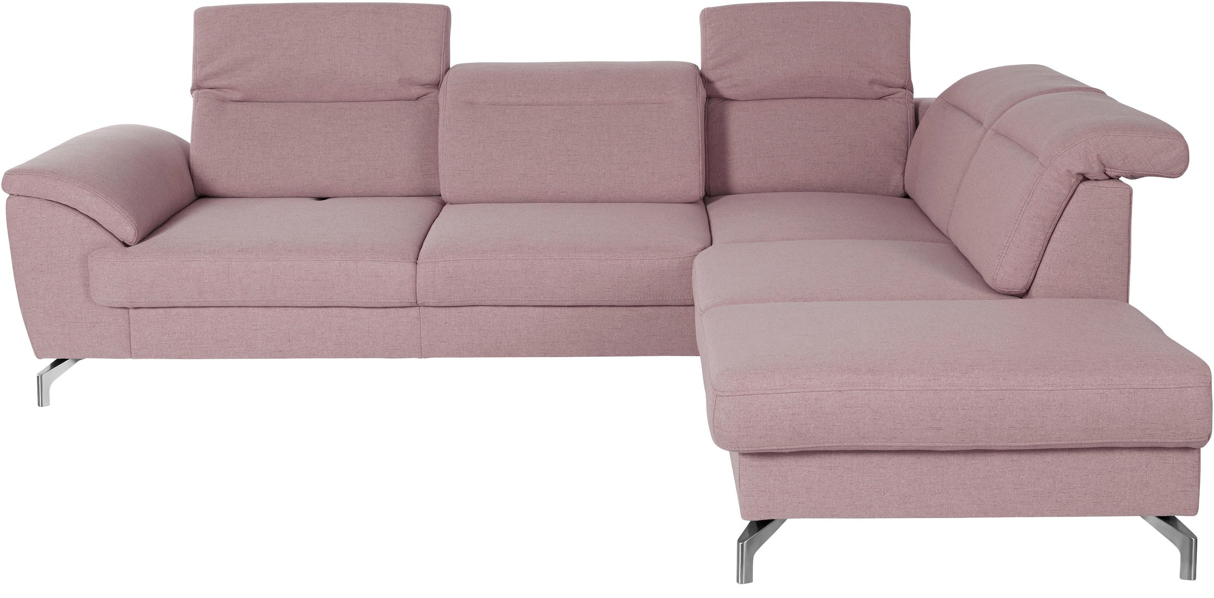 sit&more Ecksofa »Percy L-Form«, 12 cm Fusshöhe, Sitztiefenverstellung, wahlweise in 2 Fussfarben
