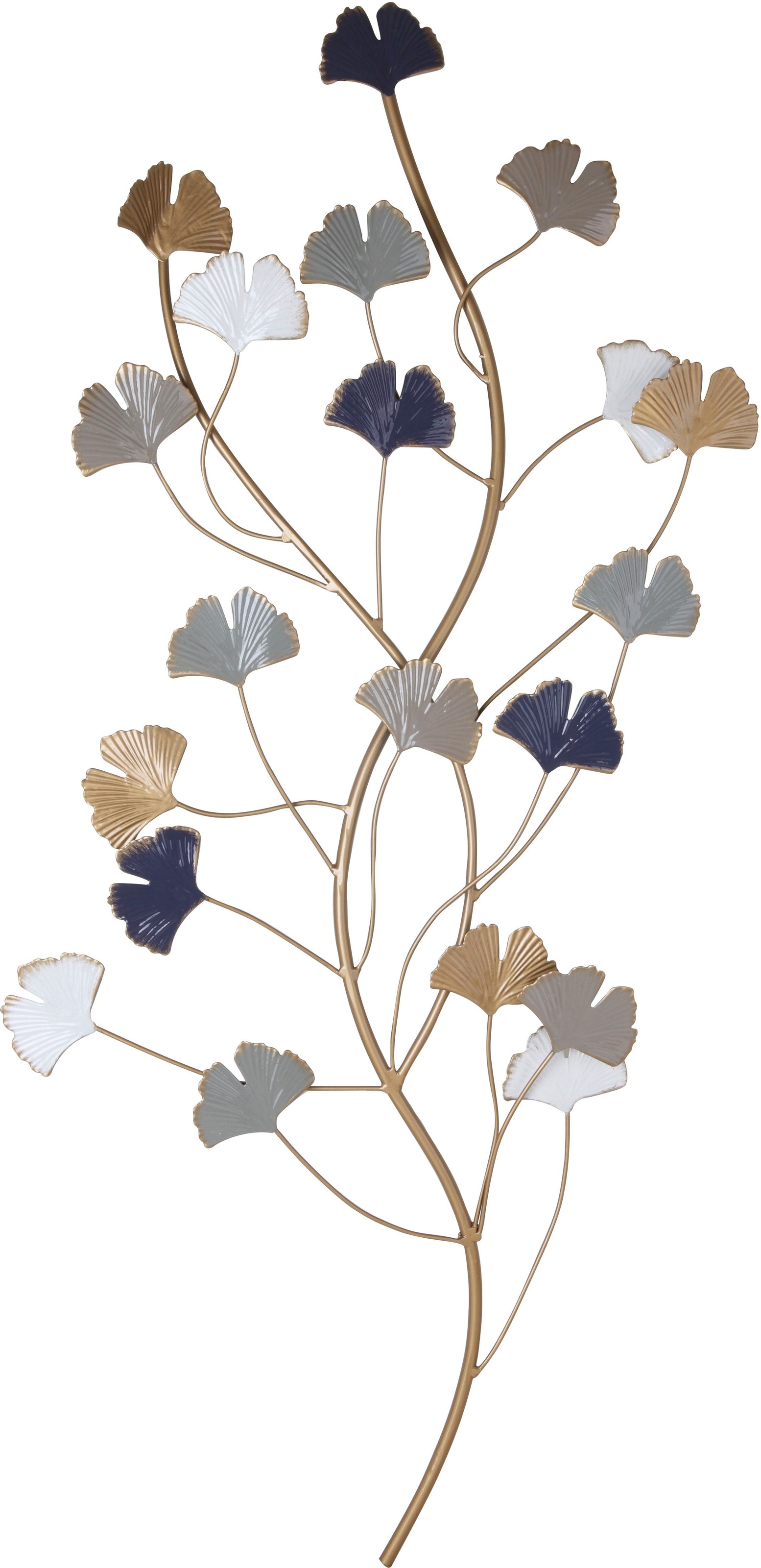 Image of GOODproduct Wanddekoobjekt "Gingko Blätter, florale Dekoration" hochwertige Wanddeko, aus Metall, ca.91cm hoch