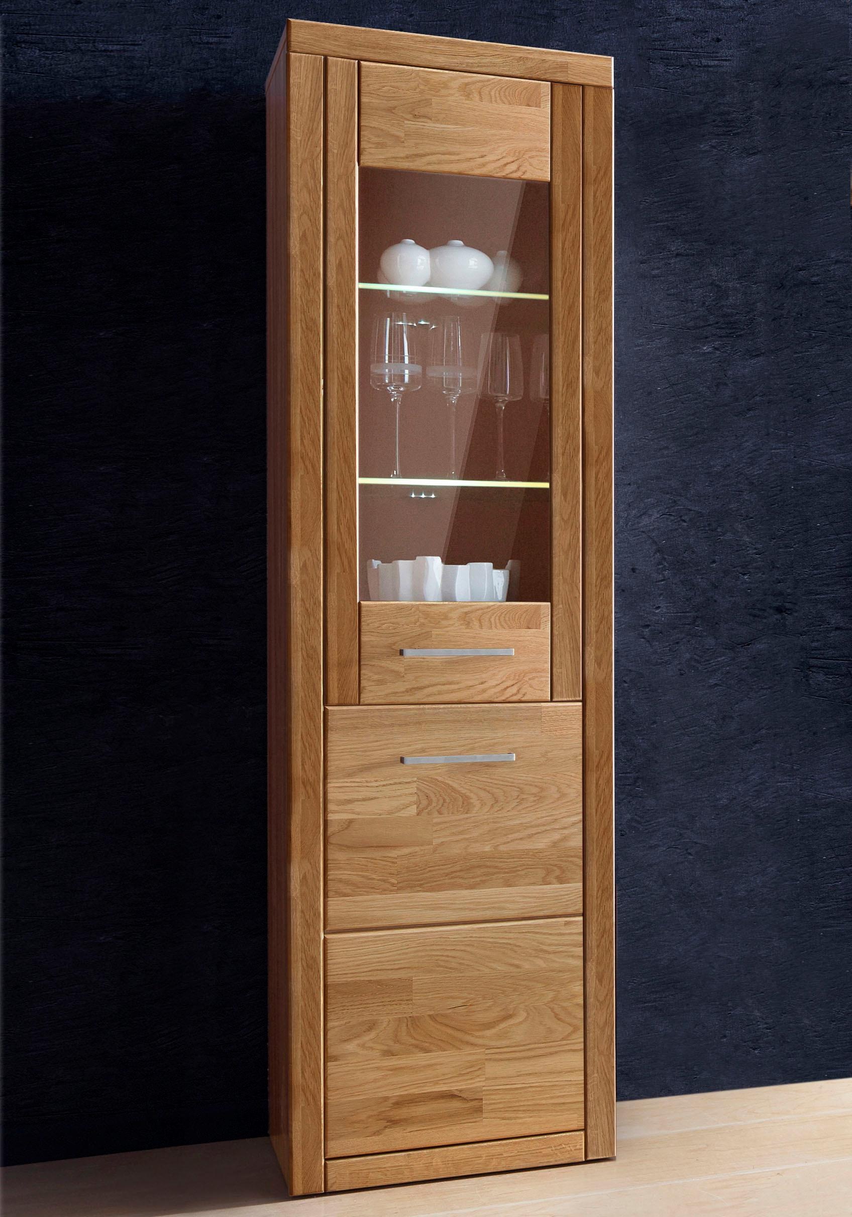 Image of GOODproduct Vitrine "LOGO B/T/H: 50/42/180cm, 5Fächer, 3 Einlegeboden verstellbar." Kopus&Leisten aus Massivholz, Korpus aus Melamin, Türanschlag L/R