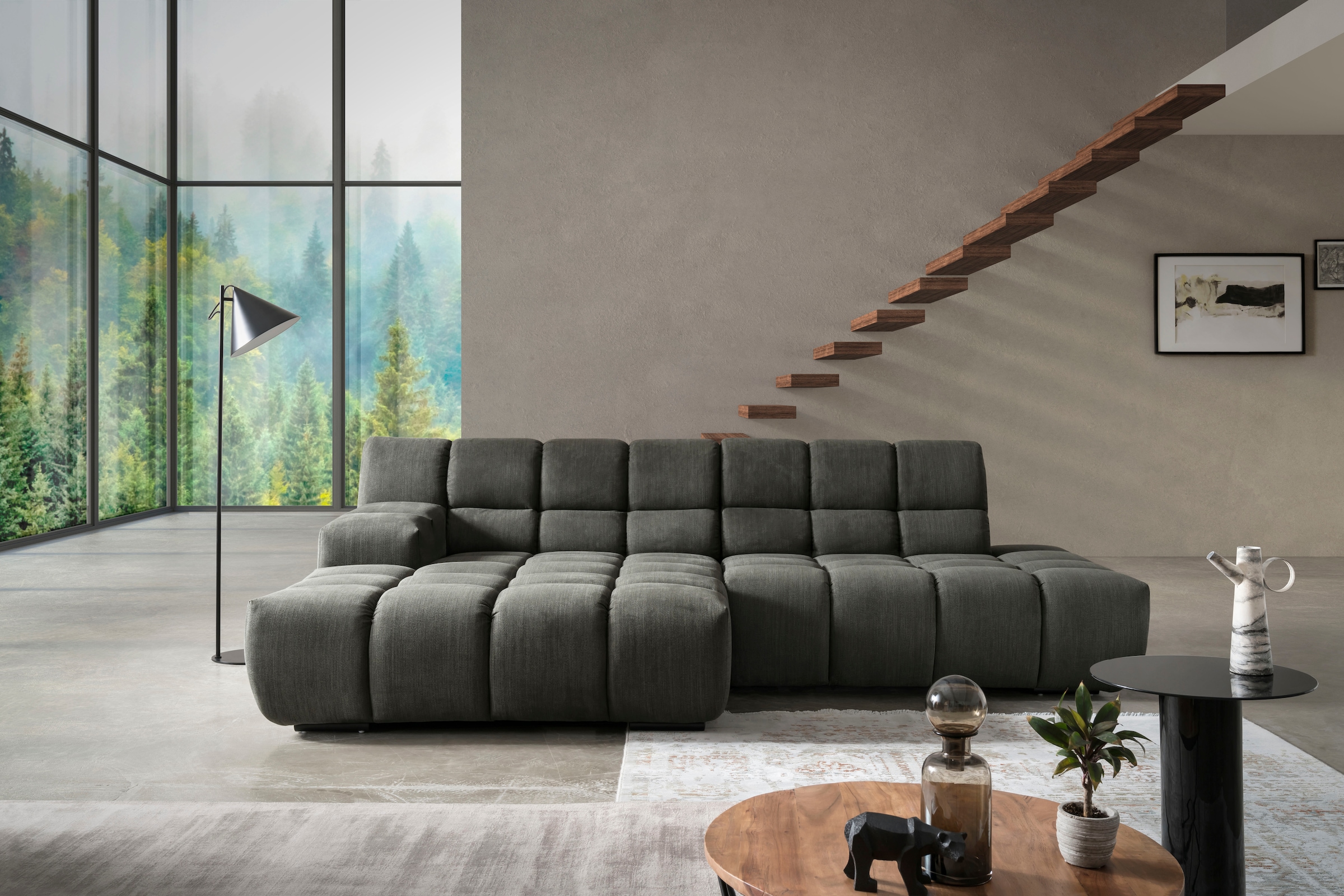 Image of designwerk Ecksofa "Cielo L-Form, Design und aufwendige Detailverarbeitung" mit Sitztiefenverstellung
