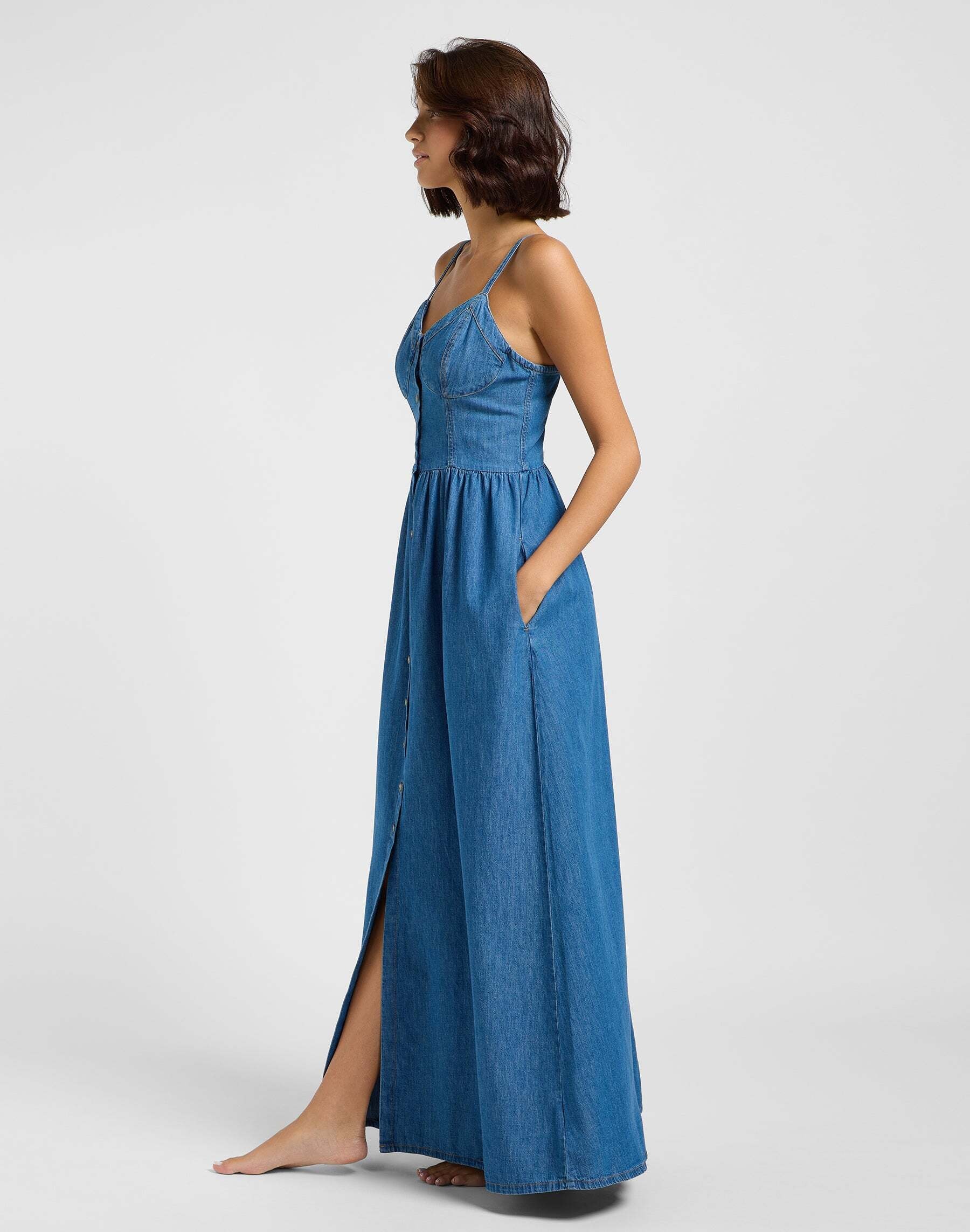 Lee® Jeanskleid »LEE Jeanskleid Corset Maxi Dress«