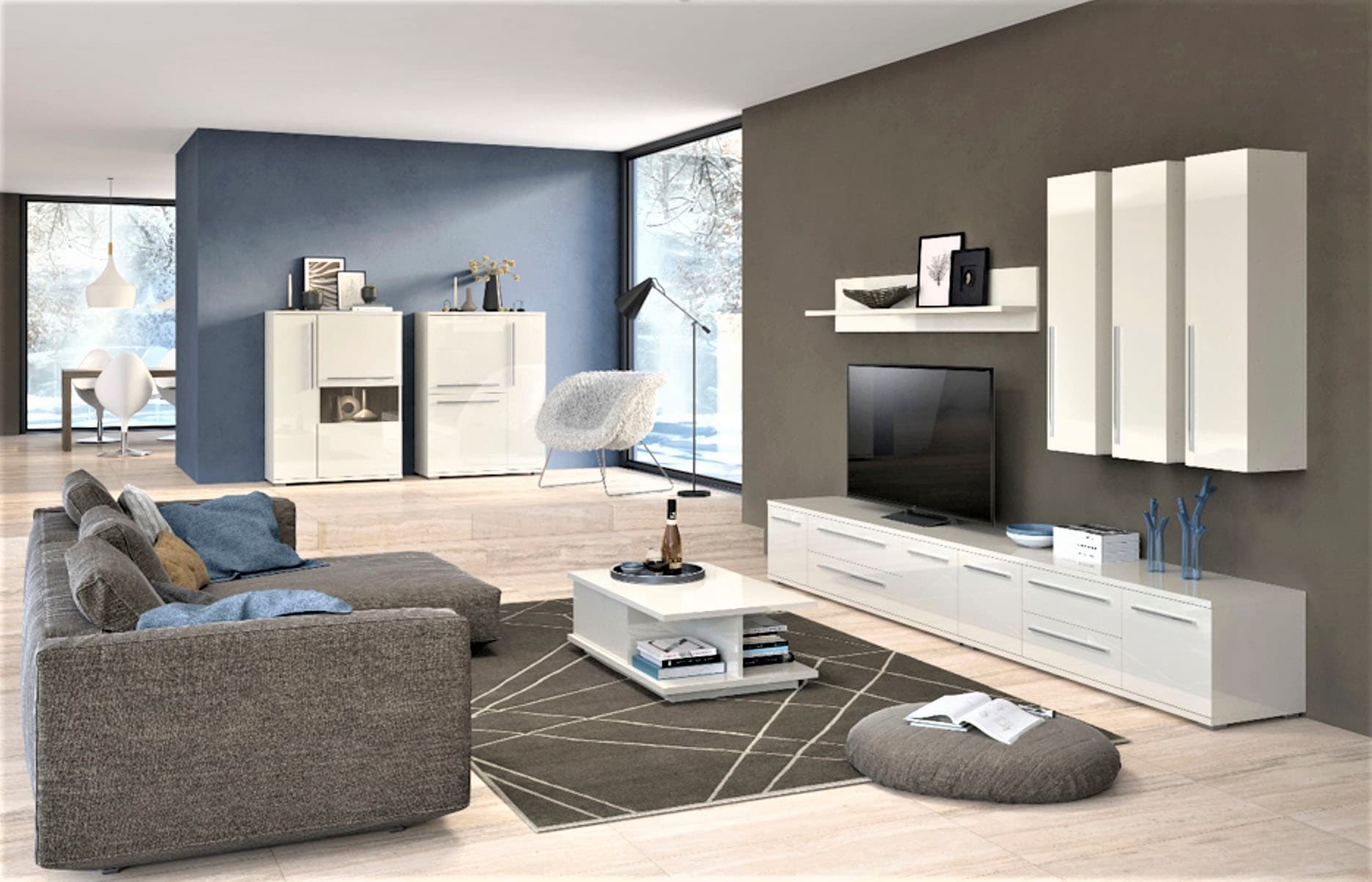 Places of Style Hängevitrine »Piano«, UV lackiert, Soft-Close-Funktion, Höhe 115 cm, Breite 29,7 cm