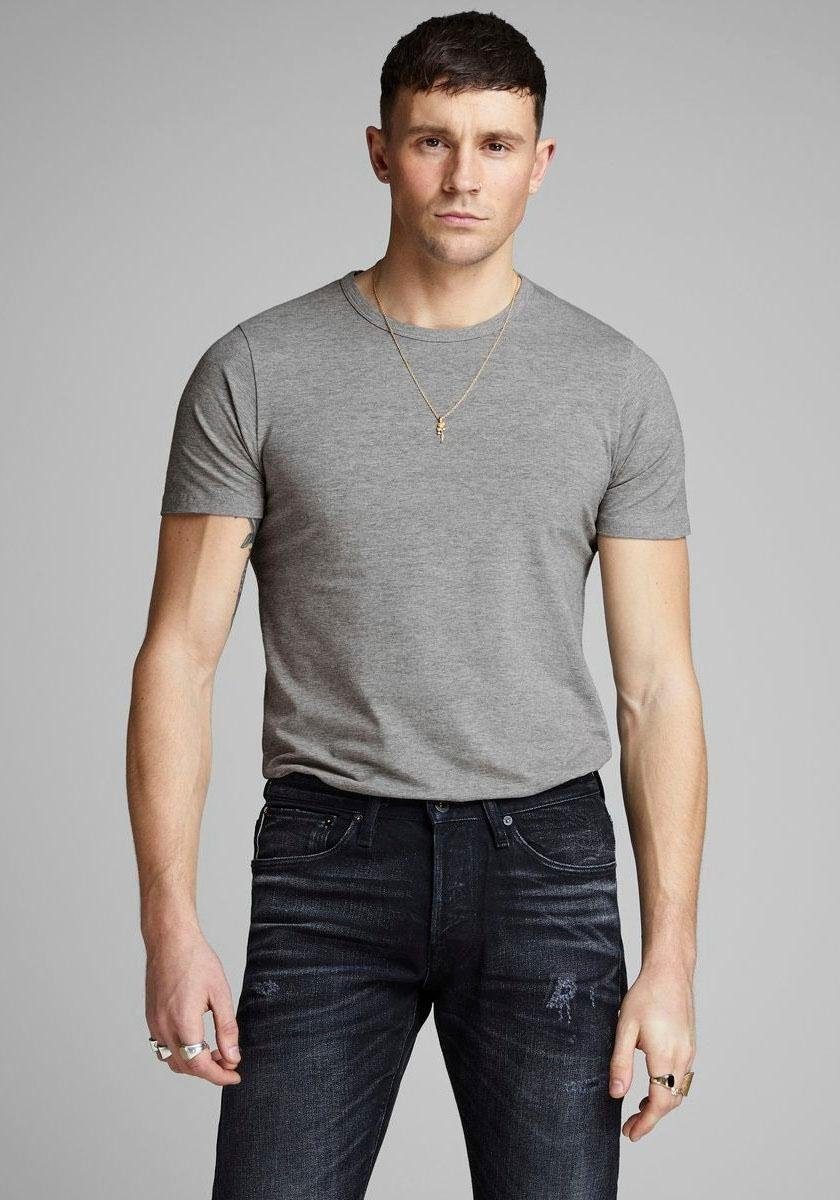 Image of Jack & Jones T-Shirt "JJEBASIC mit schmaler Passform für jeden Tag" unifarben, modisch, schmal, Baumwollmischung, Rundhals