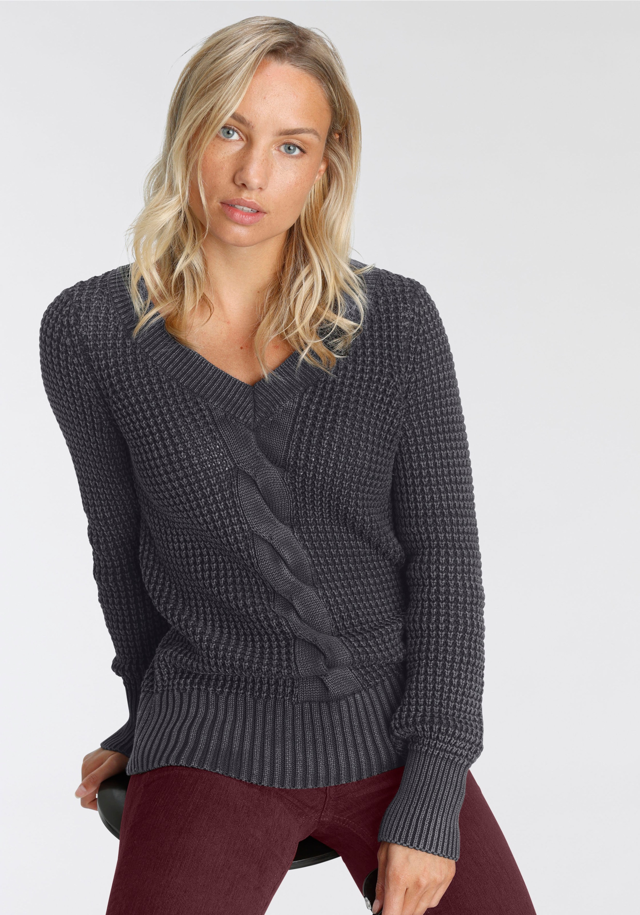 Image of Arizona Strickpullover »mit used Waschung in hell-dunkel-Optik« bei Ackermann Versand Schweiz