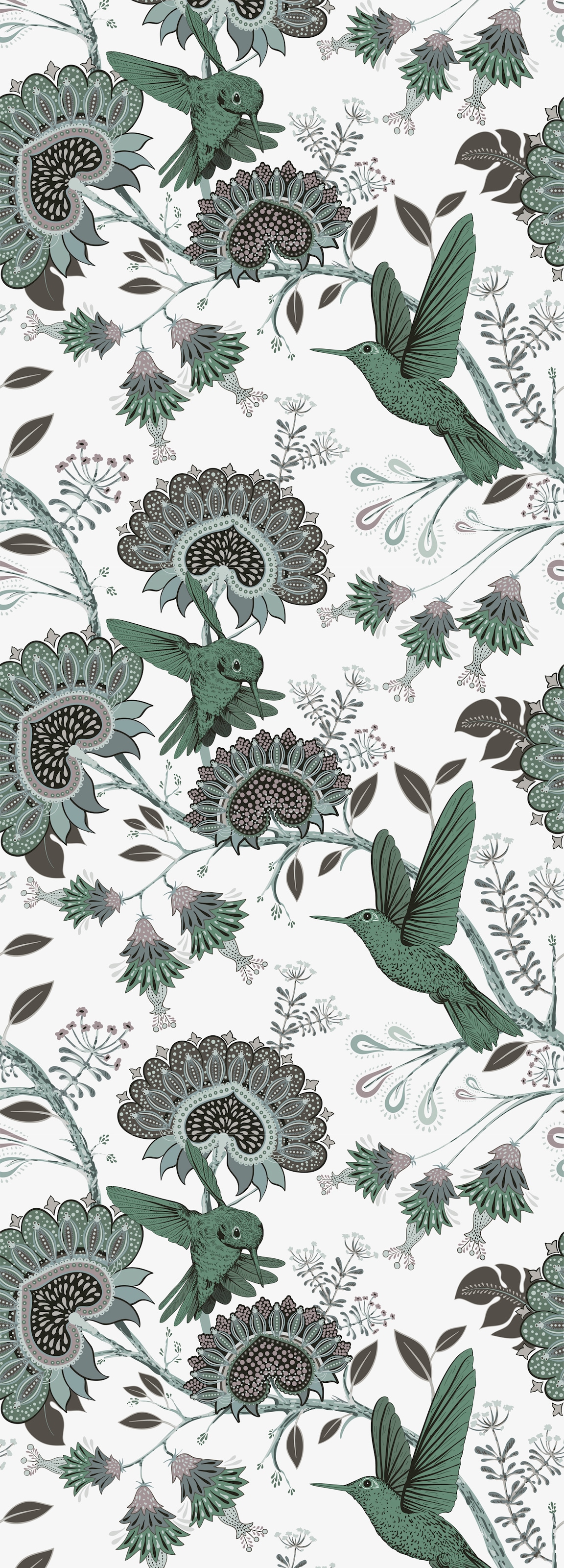 Image of queence Vinyltapete "Nina" Motiv bedruckt botanisch floral gemustert natürlich glatt 90x250cm, selbstklebend, kinderleichte Anbringung, Sticker