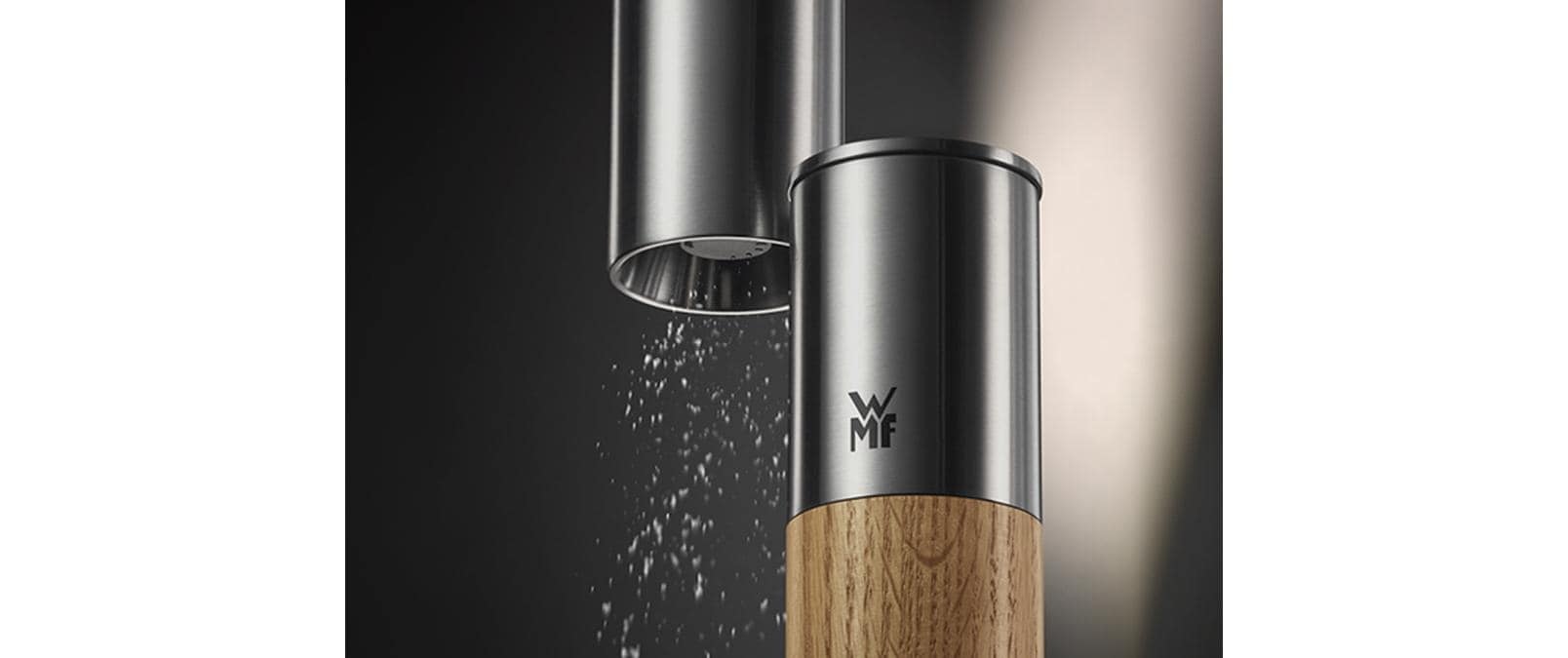 WMF Gewürzmühle »Nature Pro Edelstahl« Keramikmahlwerk, einstellbarer Mahlgrad, Aromaschutzdeckel, Holz