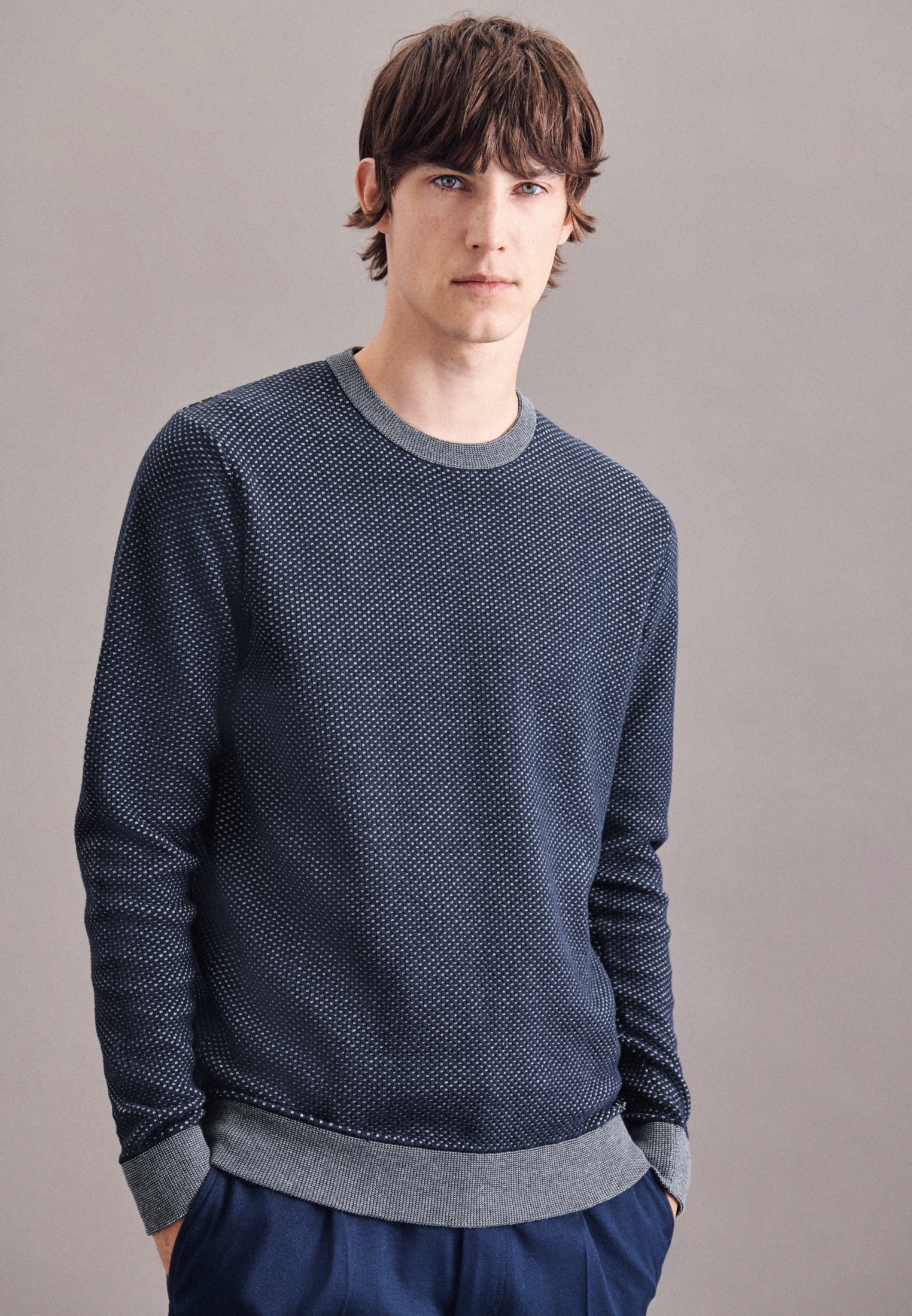 Image of seidensticker Rundhalspullover »Schwarze Rose«, Langarm Rundhals Dobby bei Ackermann Versand Schweiz