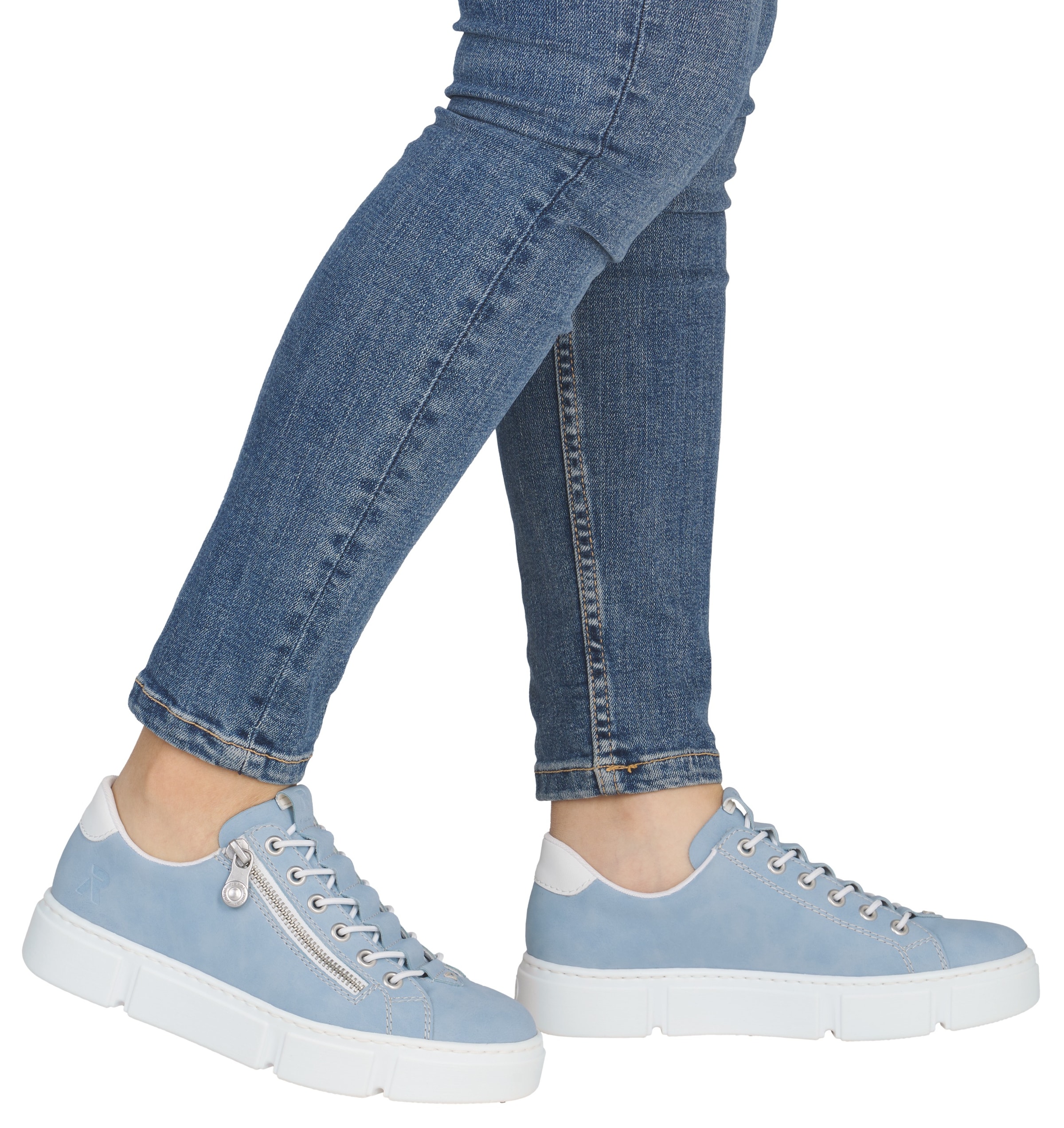 Rieker Slip-On Sneaker  mit Reissverschluss aussen, Freizeitschuh, Halbschuh, Schlupfschuh