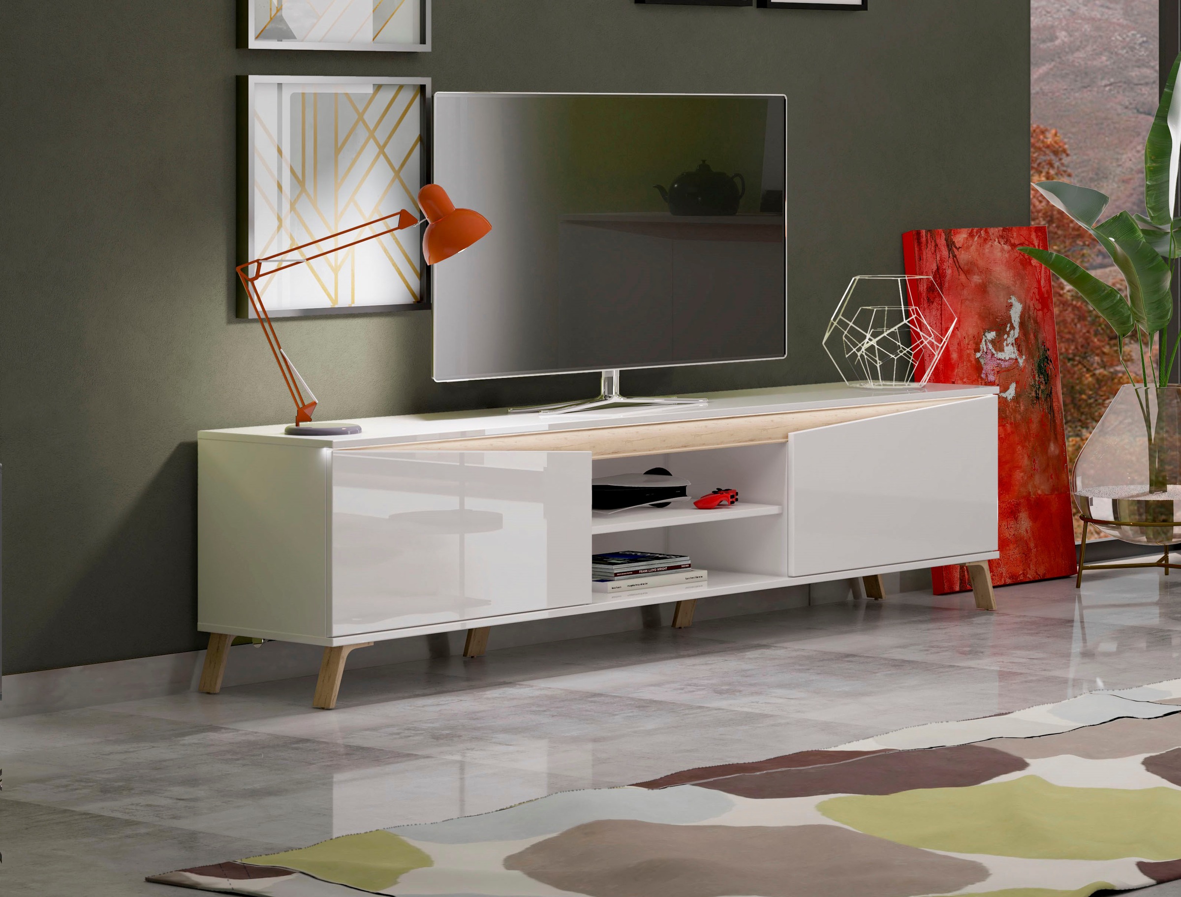 Image of INOSIGN Lowboard »ALADINO«, Breite 200 cm, komplett Hochglanz ohne Beleuchtung bei Ackermann Versand Schweiz