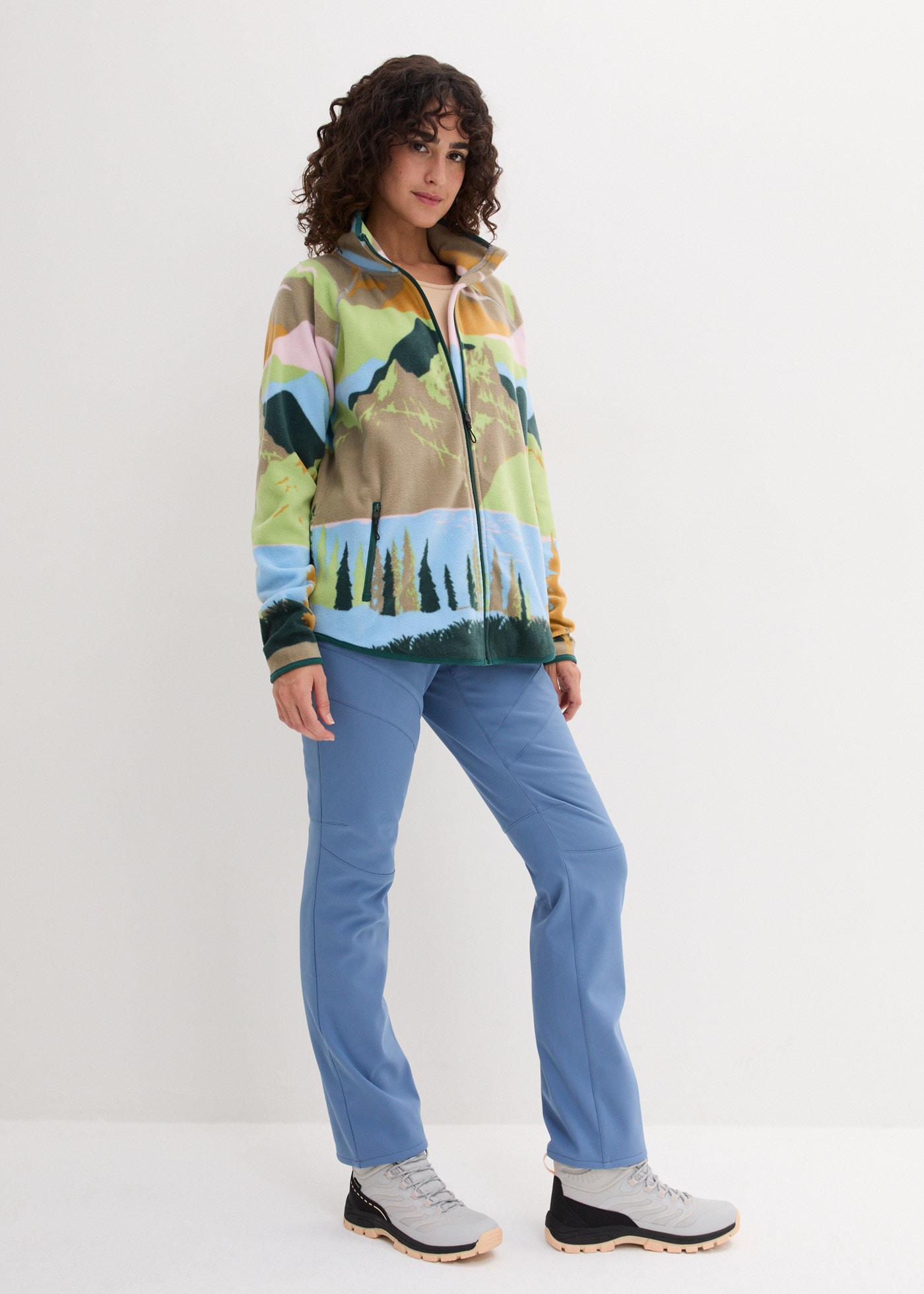 bonprix Fleecejacke lässige Passform, aus 100% Polyester, mit Reissverschluss-Taschen