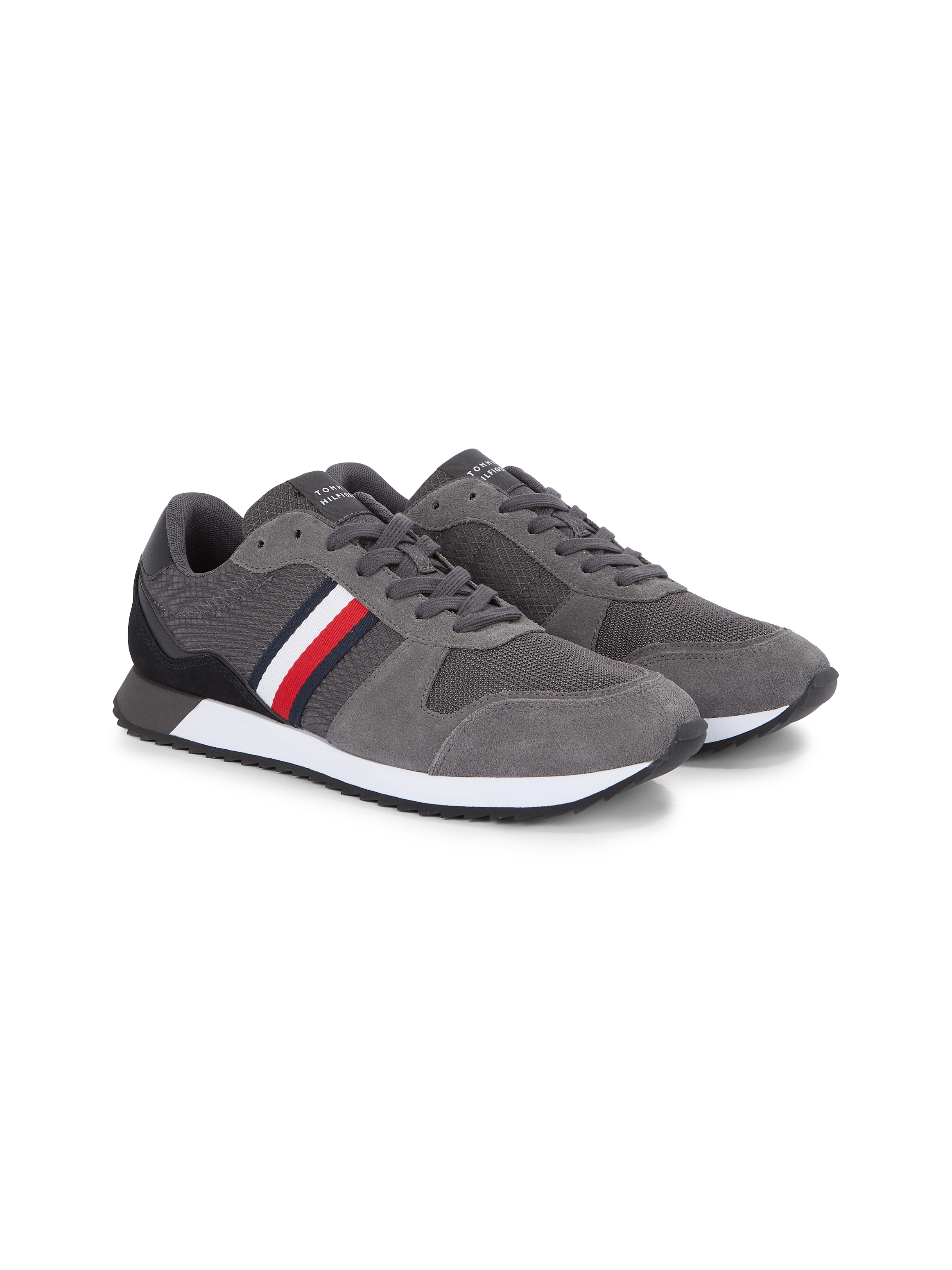 TOMMY HILFIGER Sneaker »RUNNER EVO MIX BLOCK«, Freizeitschuh, Halbschuh, Schnürschuh mit Streifen in...