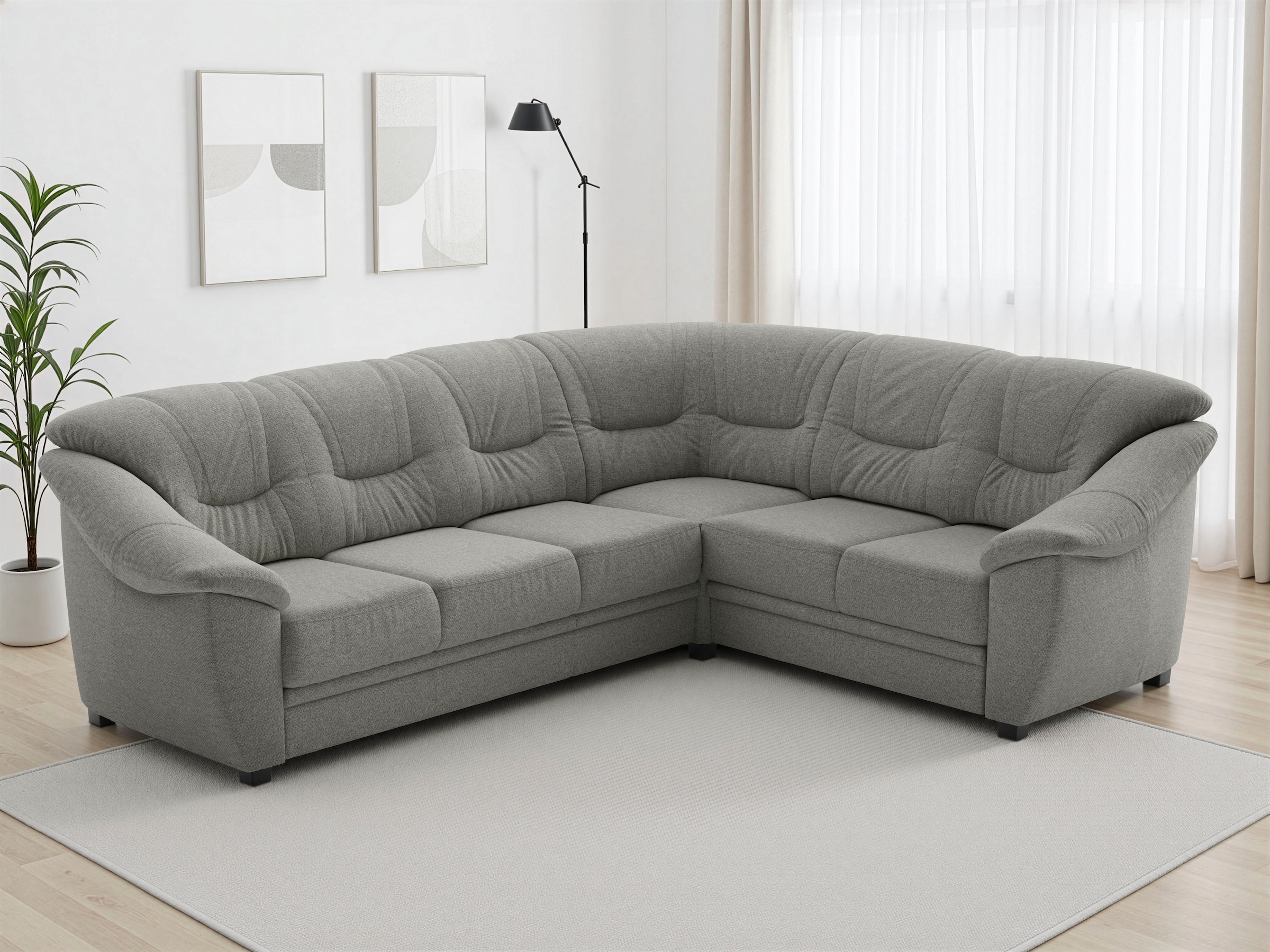 Image of sit&more Ecksofa "Savona L-Form, B. 262 cm, Komfortsitz, Eckcouch mit Stoff- & Lederwahl" mit Schlaffunktion, Liegefl. 120x195 cm