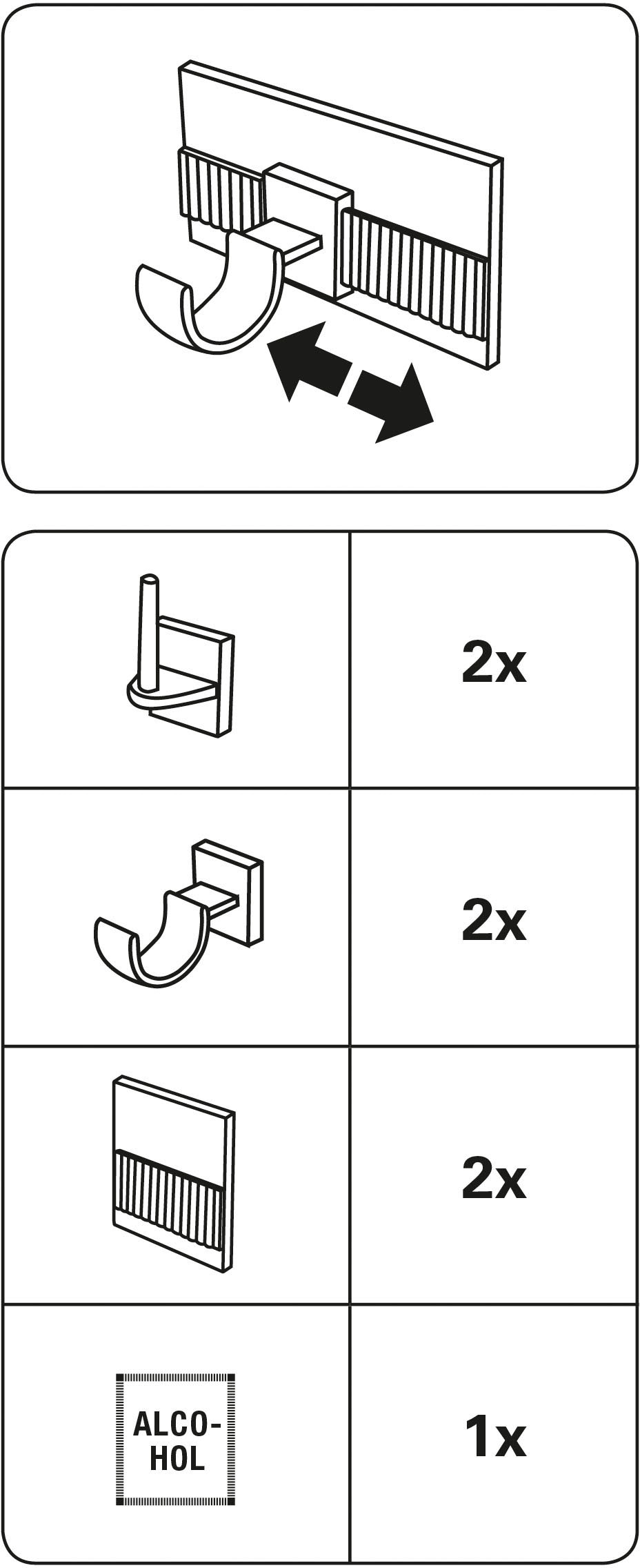 GARDINIA Gardinenstangenhalter »Klebehaken Universal«, (2 Zubehör Vitragestangen/Caféhausstangen St.), kaufen