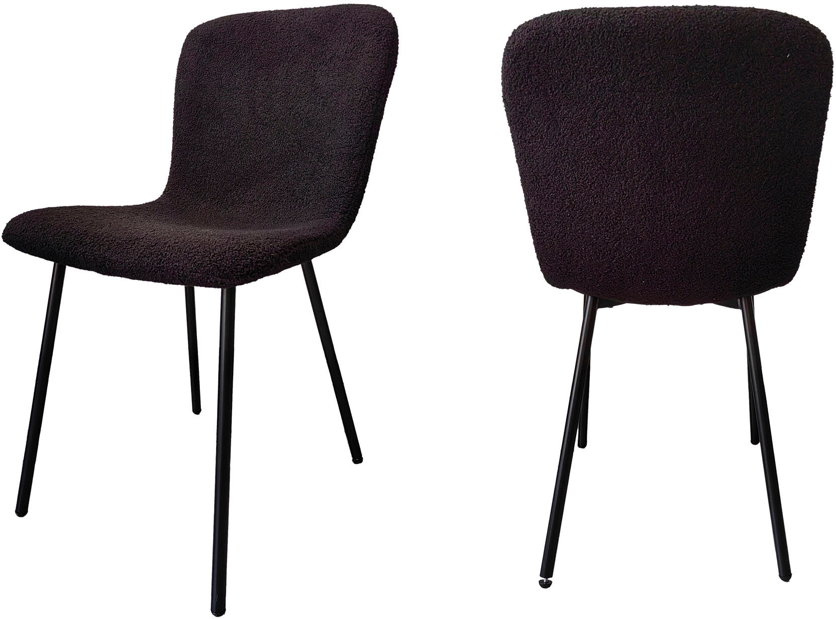 SalesFever 4-Fussstuhl, (Set), 4 St., Bouclé, ergonomisch geformte Sitzfläche und Rückenlehne