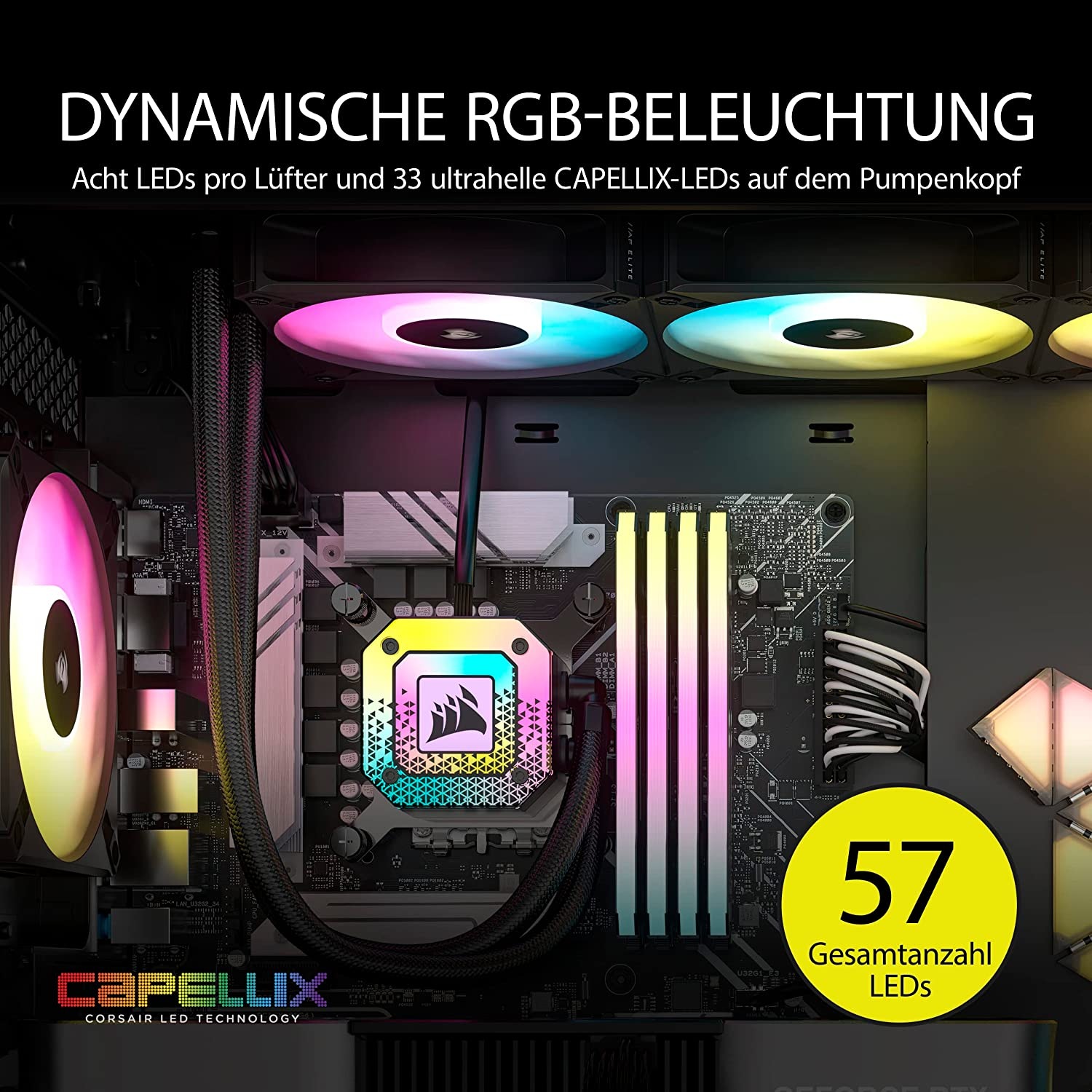 Corsair CPU Kühler »iCUE H150i ELITE CAPELLIX XT, Liquid CPU Cooler«, (1 St.), RGB Beleuchtung, iCUE