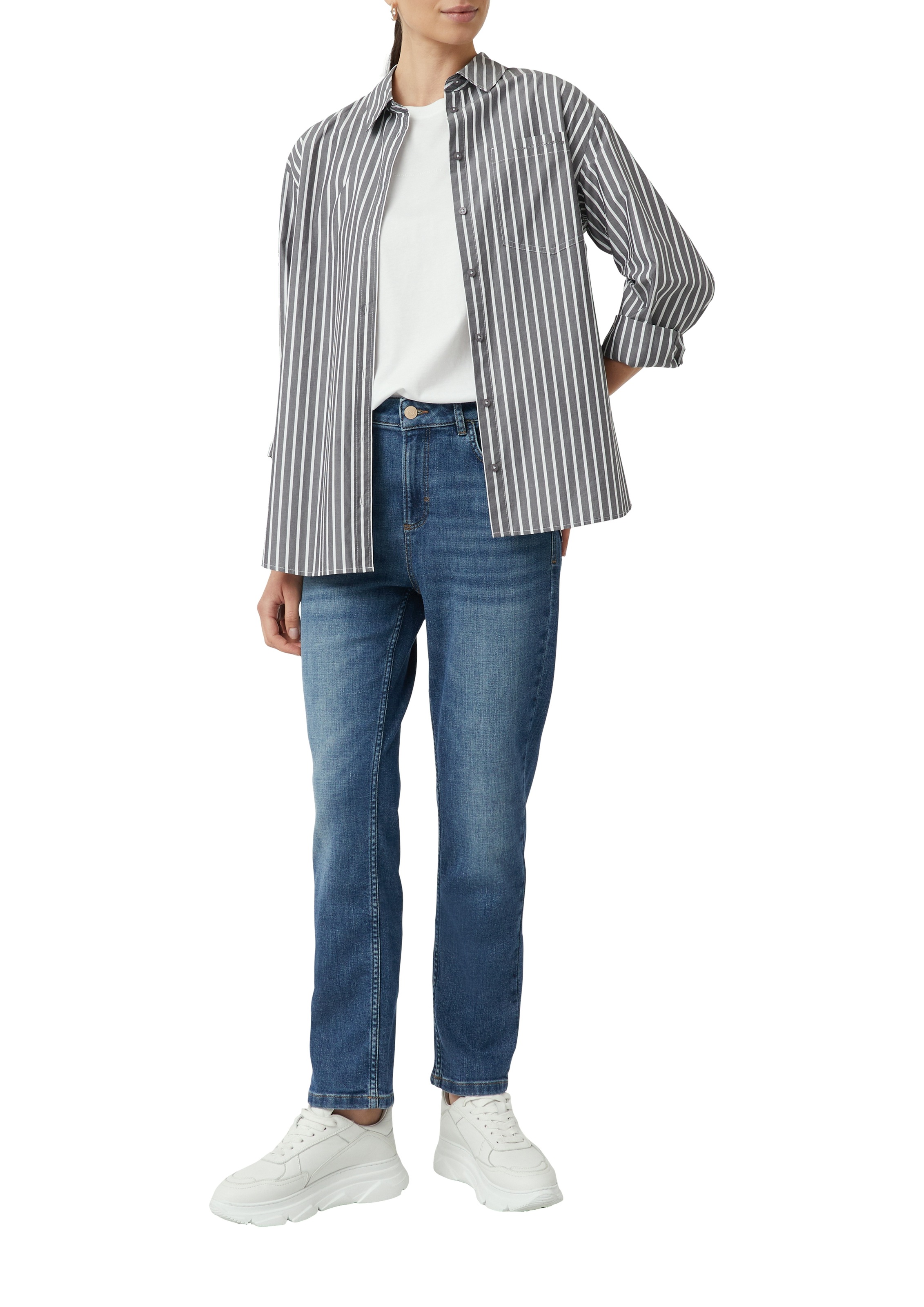 comma casual identity Straight-Jeans, mit hohem Bund