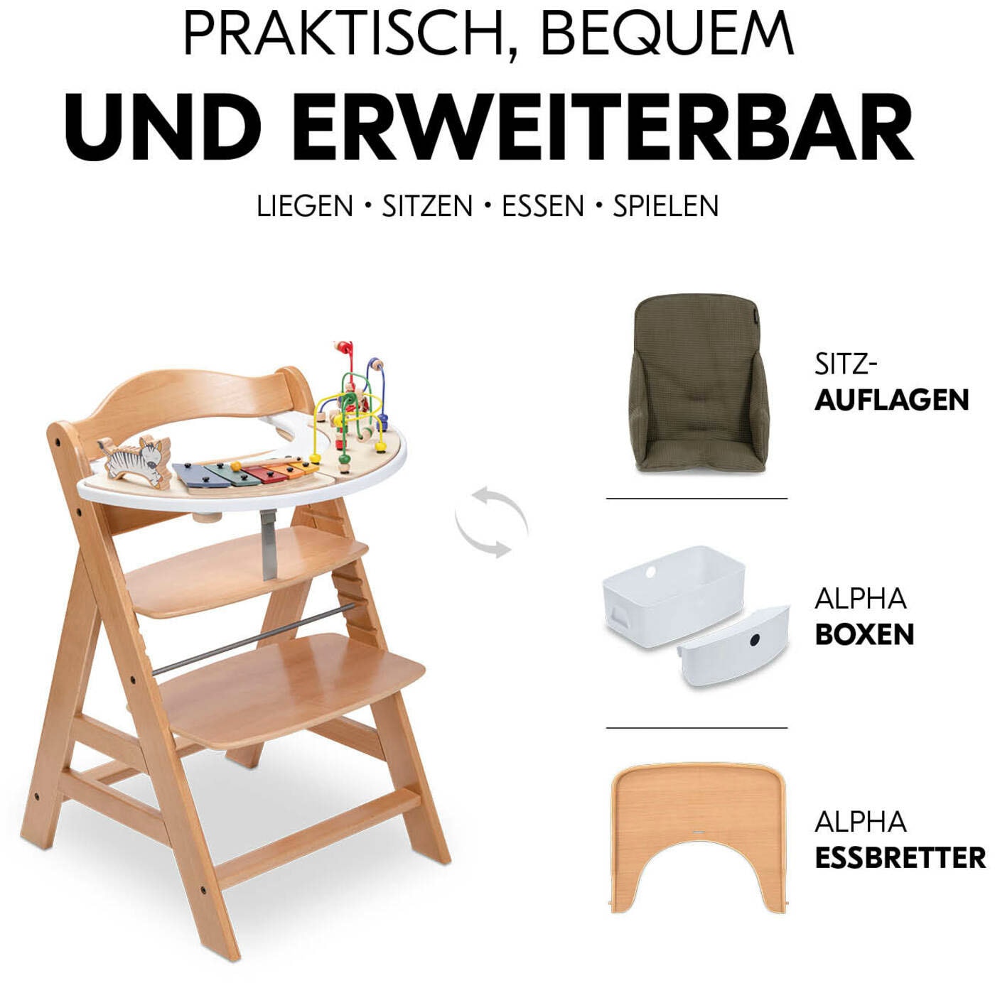 Hauck Hochstuhl »Alpha Newborn Pre, Nature Grey« ()