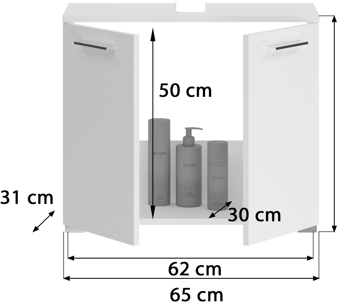 welltime Waschbeckenunterschrank »Firenze«, Badmöbel, Breite 65 cm