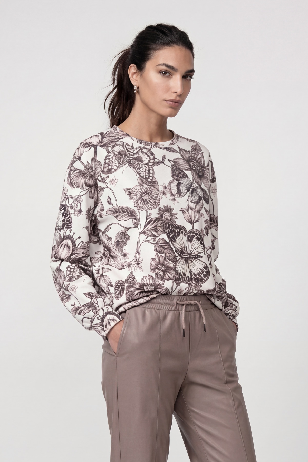 Image of Monari Sweatshirt "Sweatshirt Blume allover", Regular fit mit Blumenmuster
