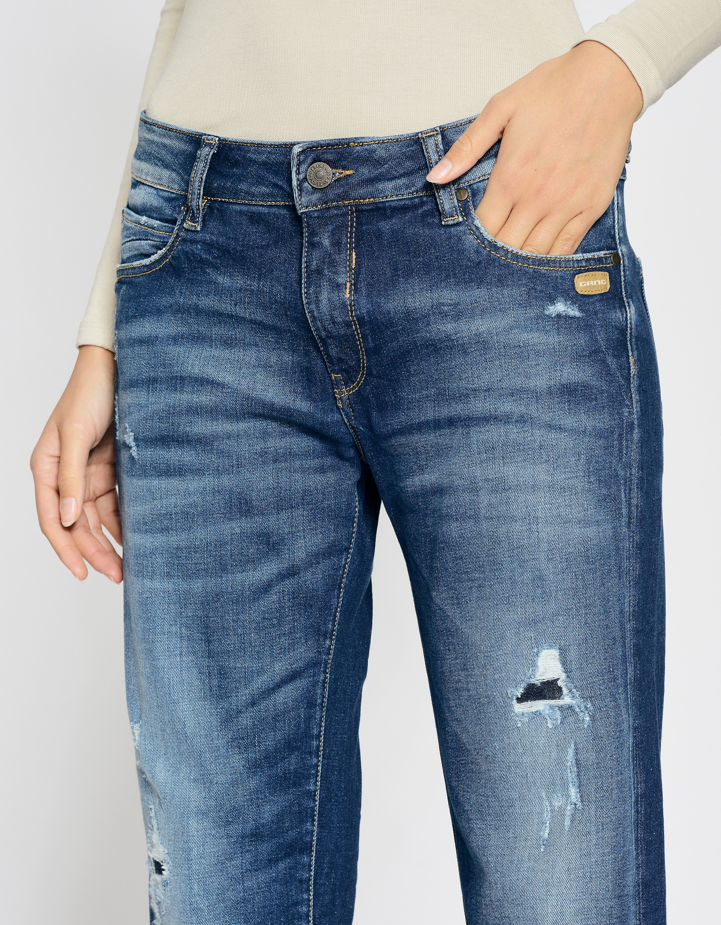 GANG Boyfriend-Jeans »94NADIA«, 5-Pocket Style mit Reissverschluss und Knopf
