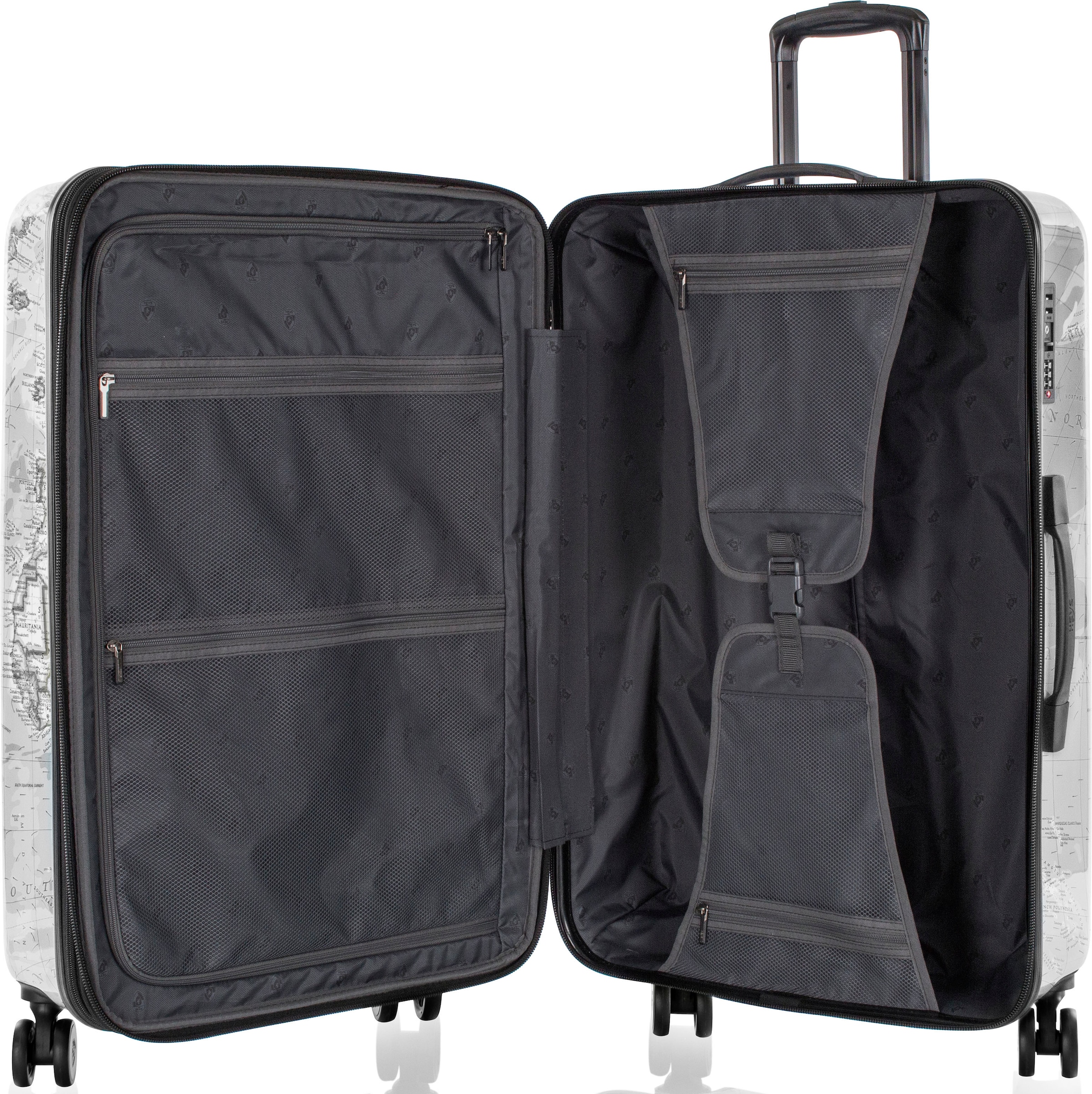 Heys Hartschalen-Trolley »Journey 3G schwarz/weiss, 76 cm«, 4 Rollen, Heys x Joachim Llambi Hartschalen-Koffer Volumenerweiterung