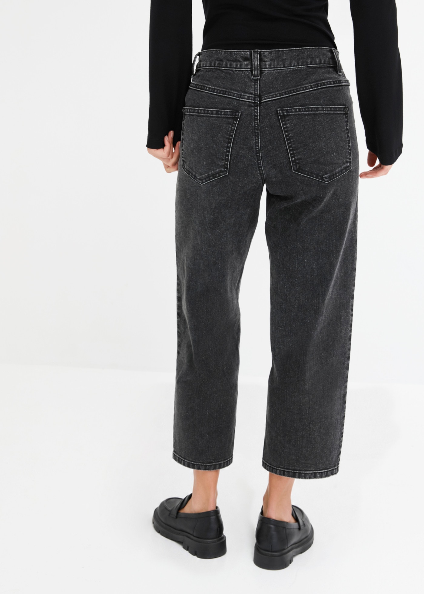 bonprix Jeans large avec taille mi-haute, coupe ample