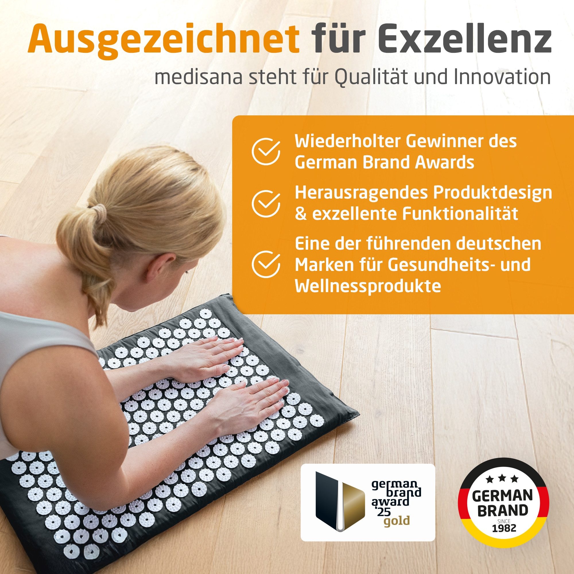 Medisana Tapis de massage »MM 100 mit Wärmefunktion und 9 einstellbaren Temperaturstufen« Sanfte Akupressur für Gesundheit und Wohlbefinden