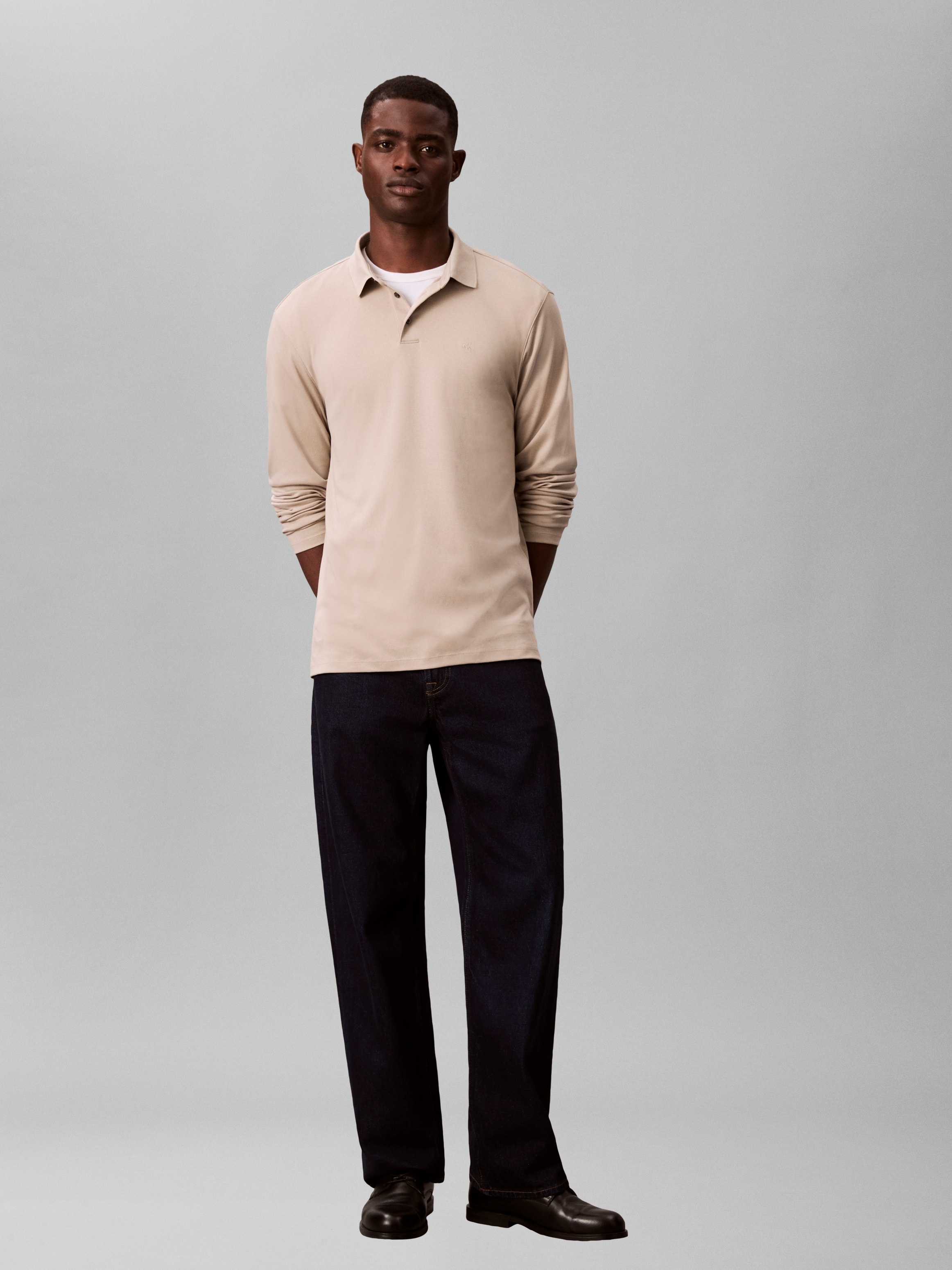 Calvin Klein Polo à manches longues »LS SUPIMA COTTON SOLID POLO« regular fit mit Rundhalsausschnitt