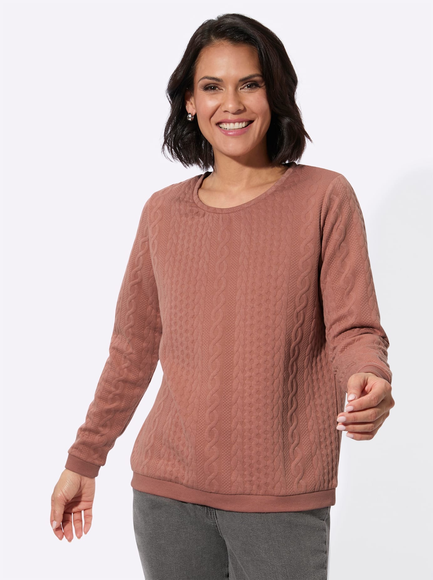 Image of Casual Looks Langarmshirt "Jacquard-Shirt" 1