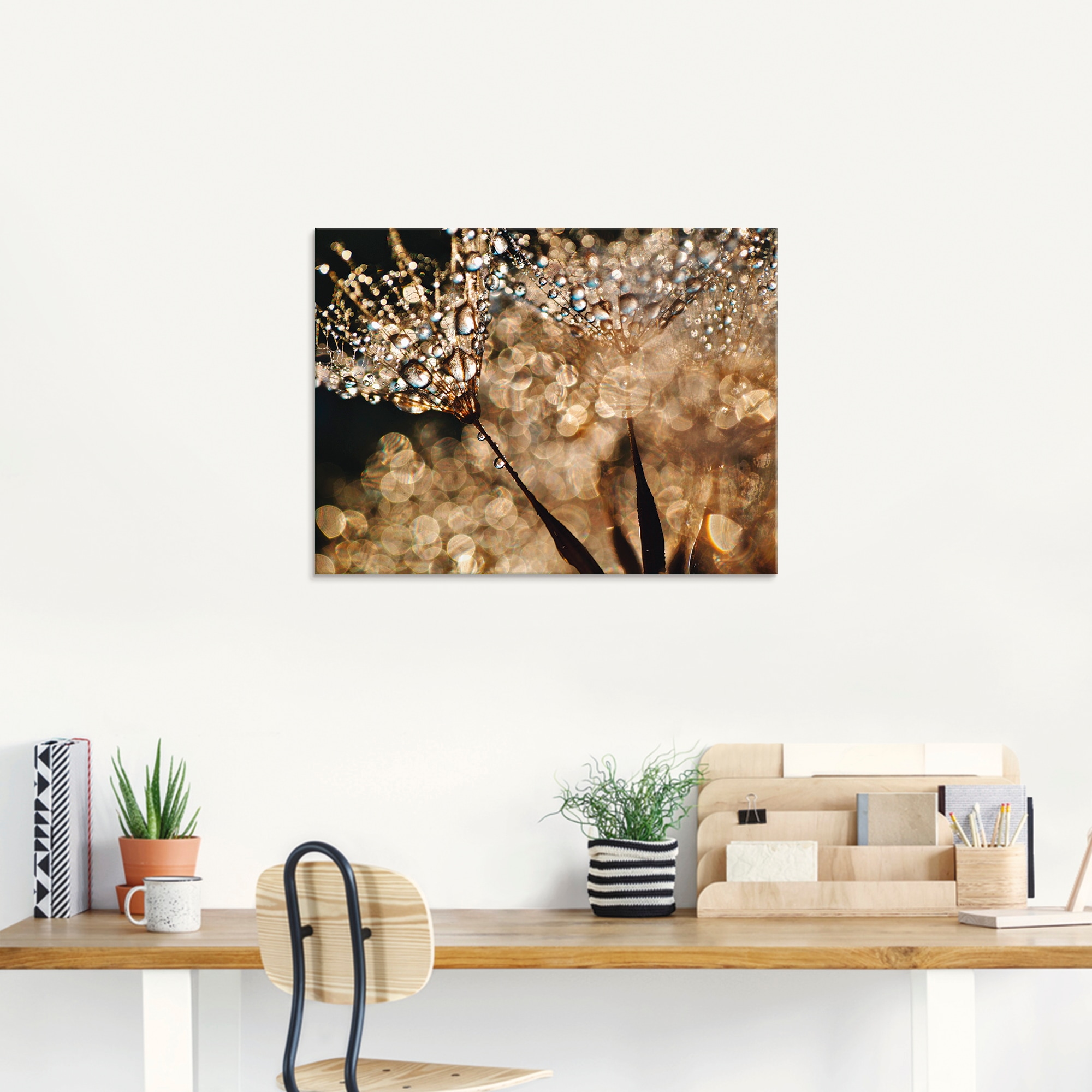 Artland Tableau en verre »Pusteblume Goldschimmer« 1 cuis tlg. in verschiedenen Grössen