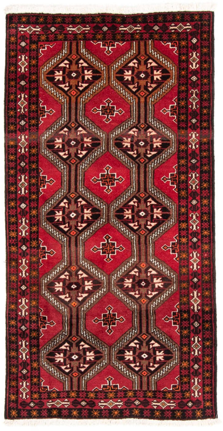 Image of morgenland Hochflor-Läufer »Belutsch Durchgemustert Rosso 194 x 100 cm«, rechteckig, 0,8 mm Höhe, Handgeknüpft bei Ackermann Versand Schweiz