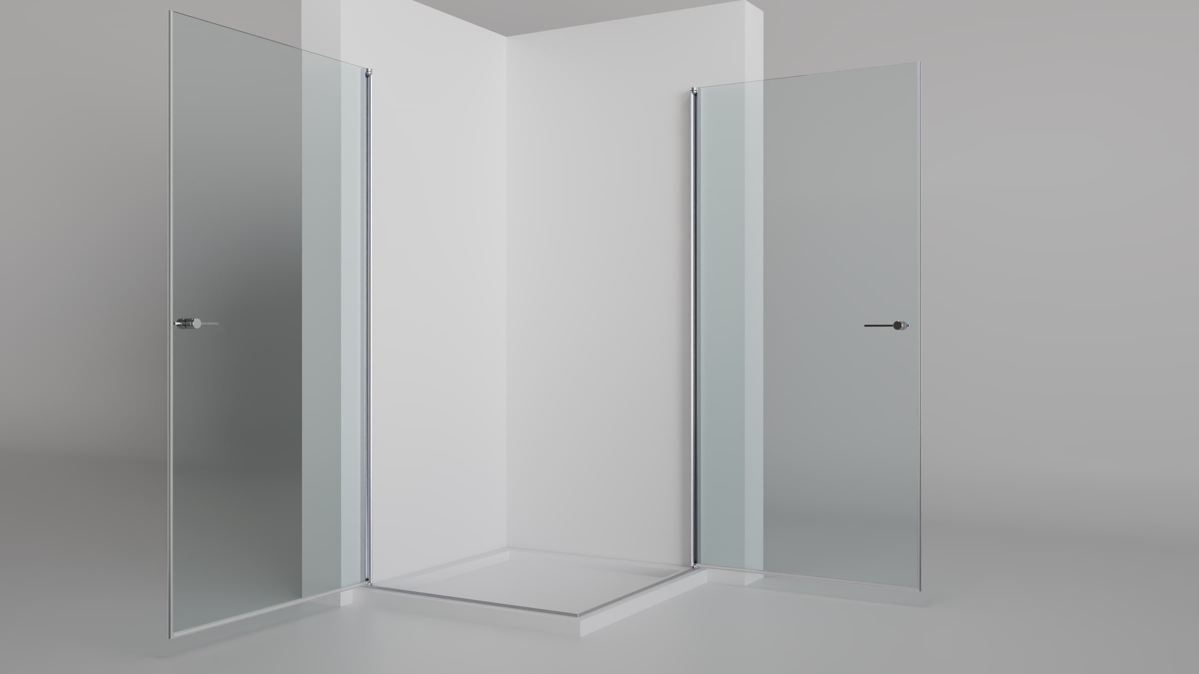 welltime Eckdusche »Firenze« Rahmenloses Design mit extravaganten Griffen, 6mm ESG