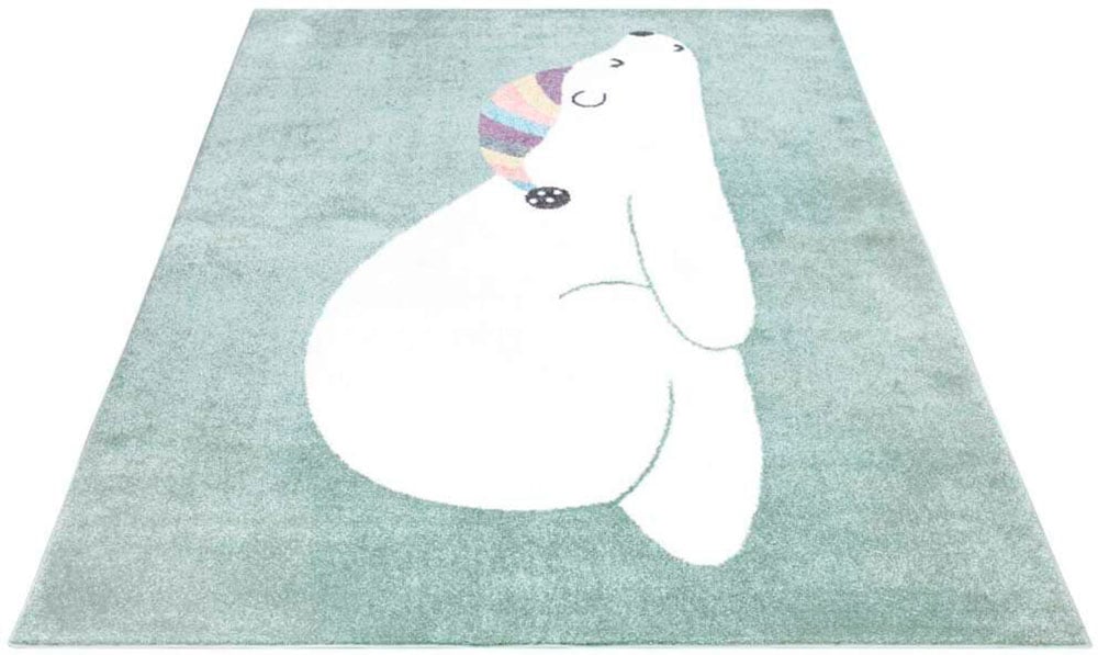 Carpet City Kinderteppich »ANIME921«, rechteckig, 11 mm Höhe, Kinderzimmer Teppich Modern mit Mond, Blumen, Wolken, Creme, Multi