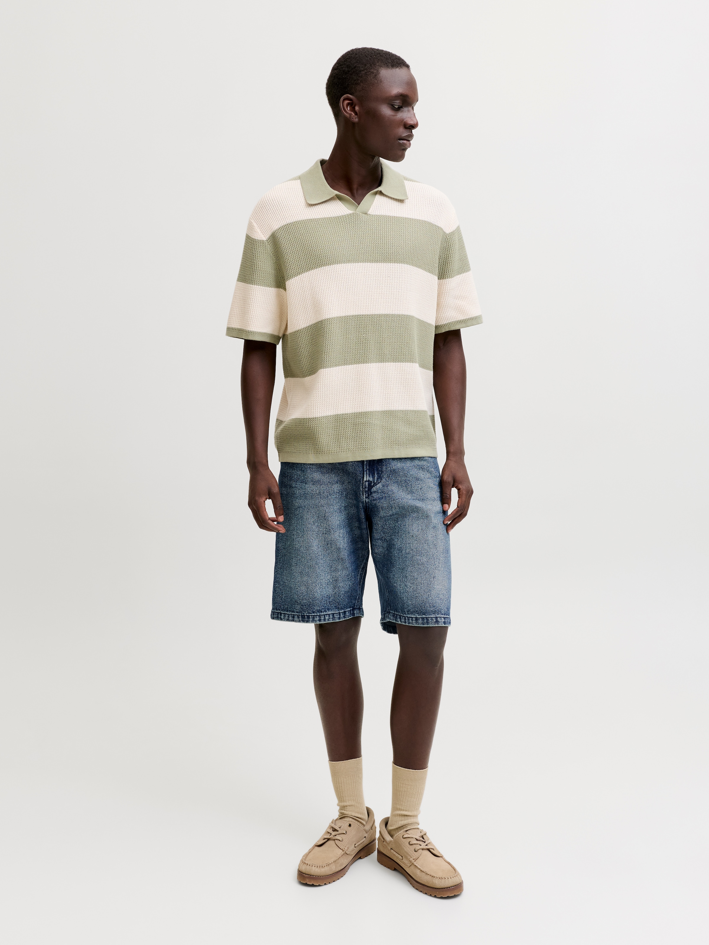 Jack & Jones Short en jean »JJIALEX JJCREW SHORTS AT 229 ST LN« coton, baggy fit