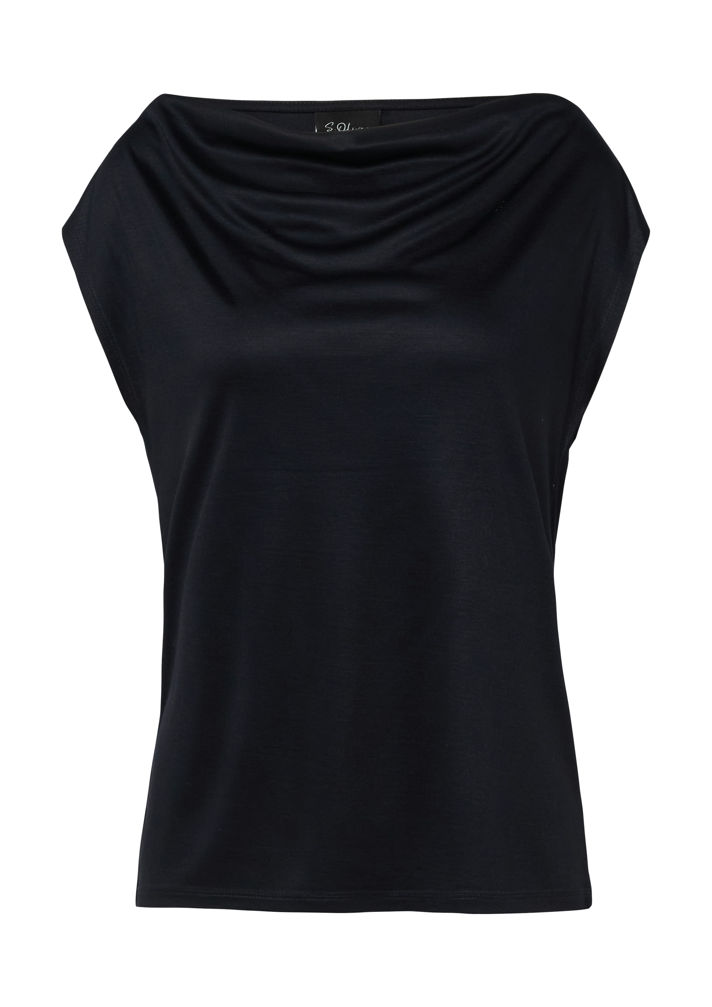s.Oliver BLACK LABEL T-shirt cascade avec col cascade et en viscose pure