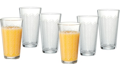 Longdrinkglas »Happy, Stripes«, (Set, 6 tlg., 6 Longdrinkgläser, je 400 ml)