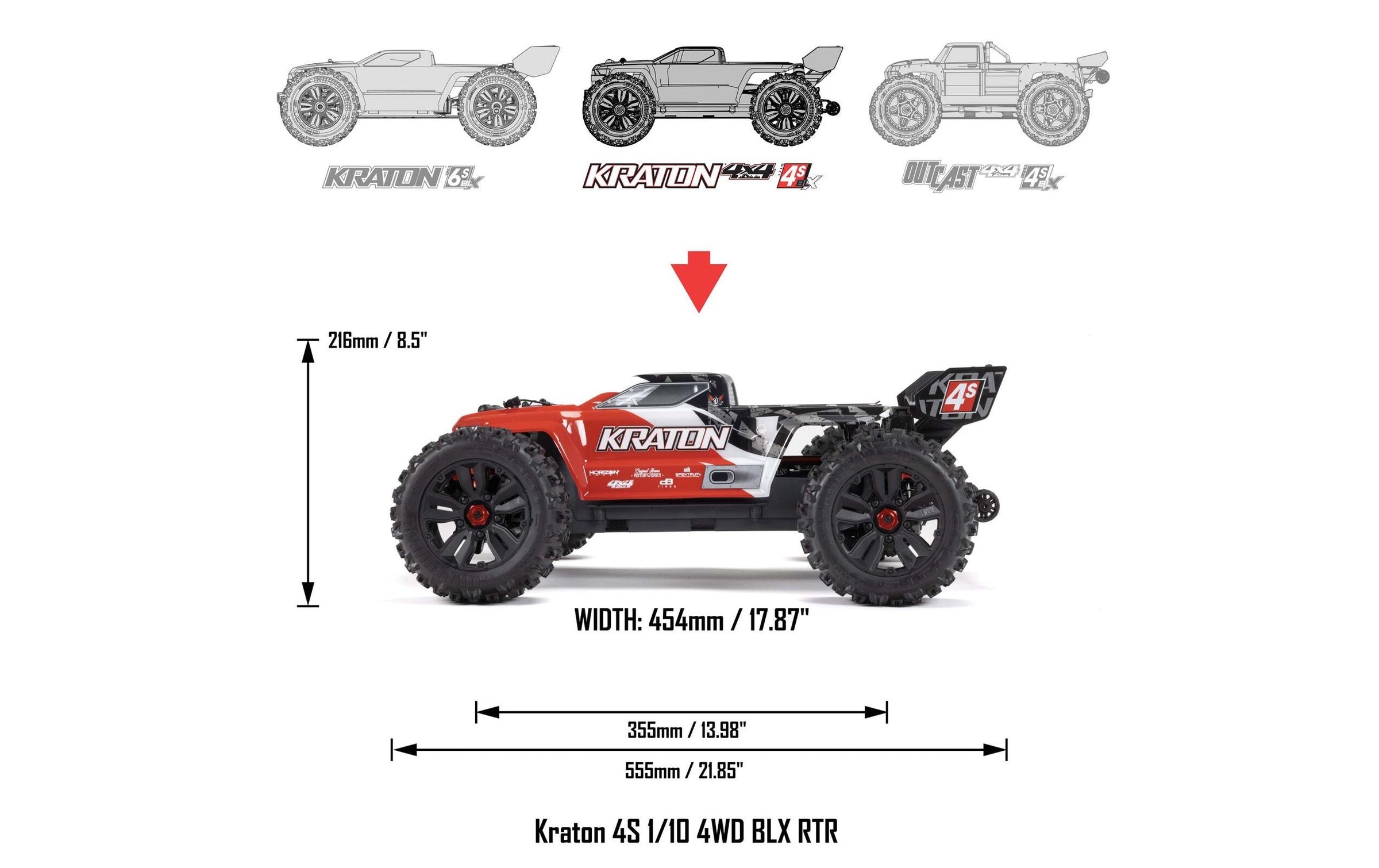 RC-Auto »Arrma Kraton 4x4 4S V2 BLX«
